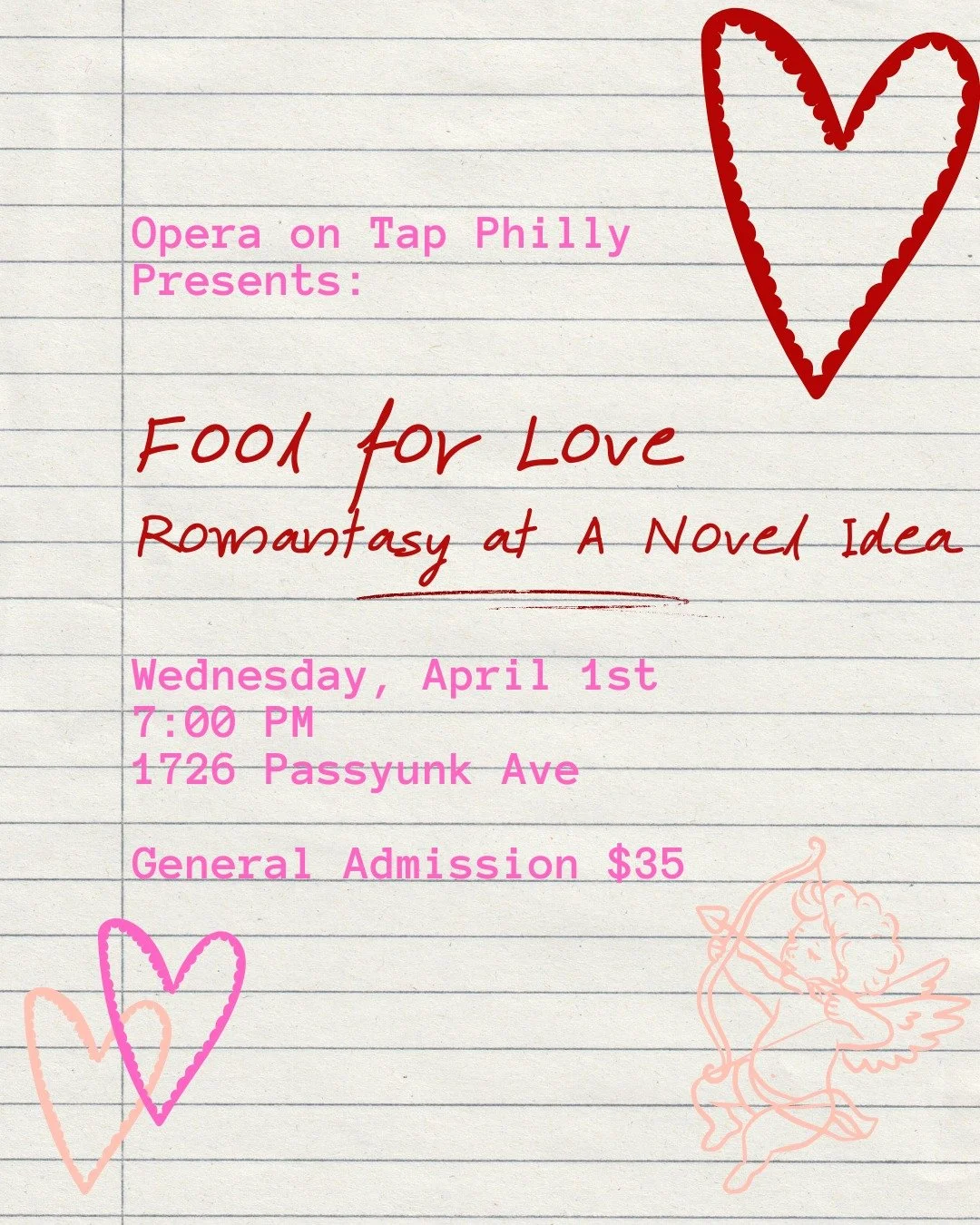 Next up ❤️&zwj;🔥 we are Fools for Love! 

If you&rsquo;re like us, curling up with a good book - particularly a spicy fantasy book - is important self care! On April Fools, Wednesday, April 1st at 7:00pm, join us as we turn the romance up to 11 at A