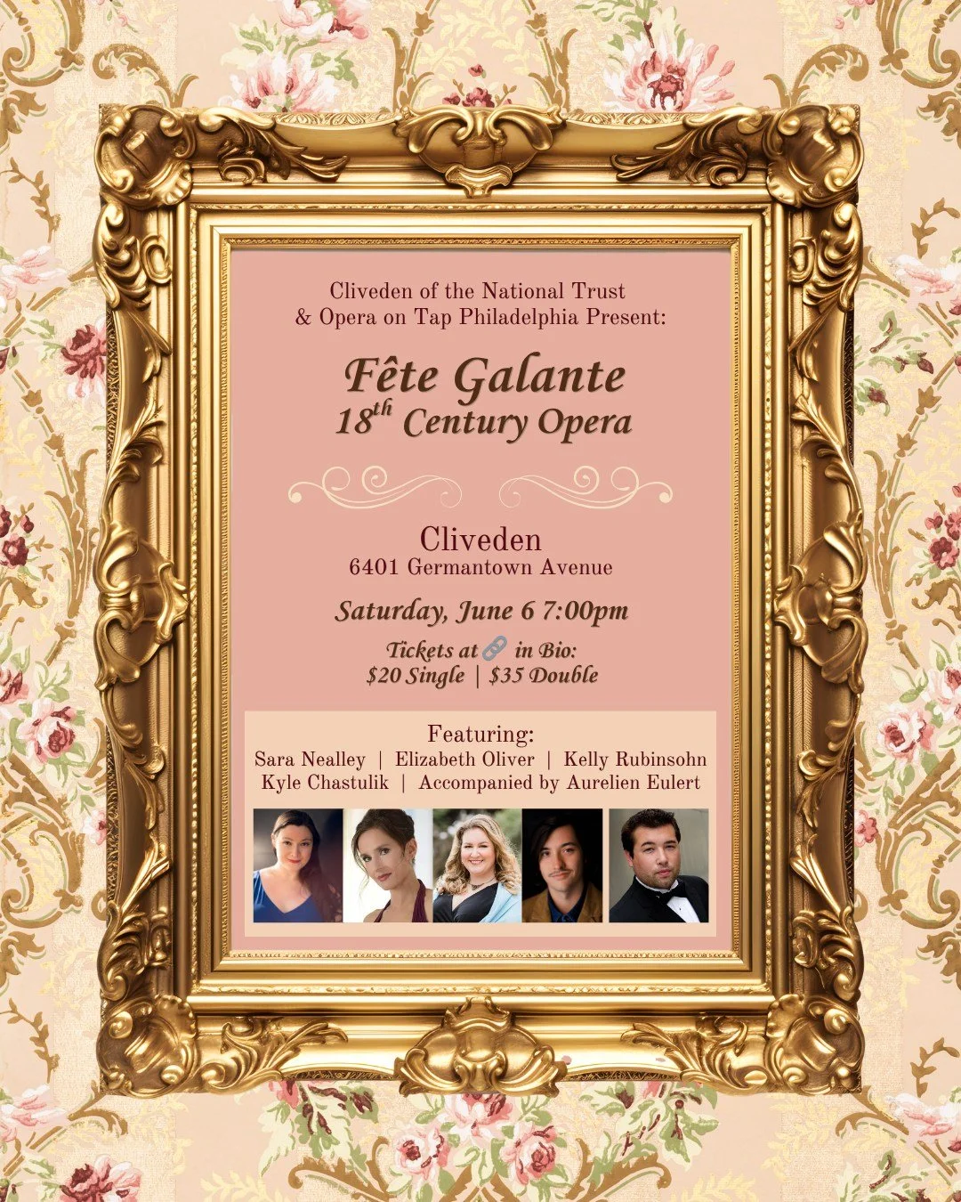 Cast change announcement! We're delighted to welcome soprano Elizabeth Oliver to our F&ecirc;te Galante show. You won't want to miss the coloratura additions to our program!

Join our performers at Cliveden on June 6th to hear the best of 17th centur