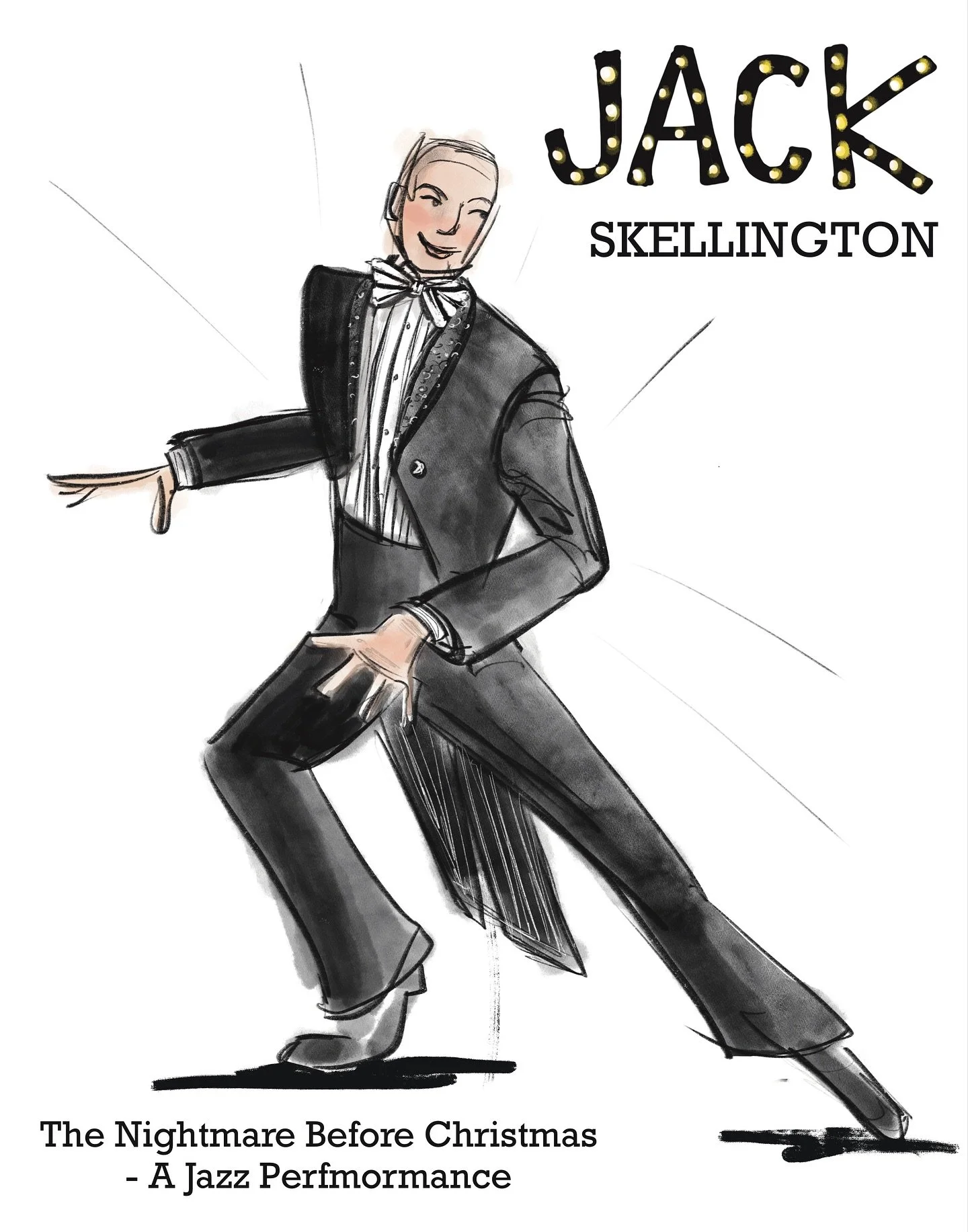 Getting back into drawing for my aesthetics of costume design class! This assignment was to explore Disney characters in different genres (I chose Jack Skellington and Tinkerbell). It was fun to play with different porpotions and rendering styles! ✍️