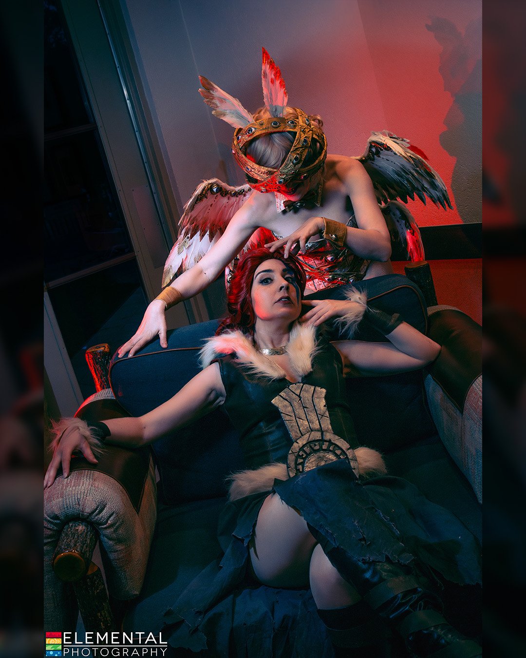 As I await photos from this year's YetiCon shenanigans, have a throwback to last year's small shenanigans when my Hellion shoot and @sarcasm_hime bunnysuit angel shoot overlapped.

📸: @elementalphotodesign 

#hellion #darkestdungeon #biblicallyaccur