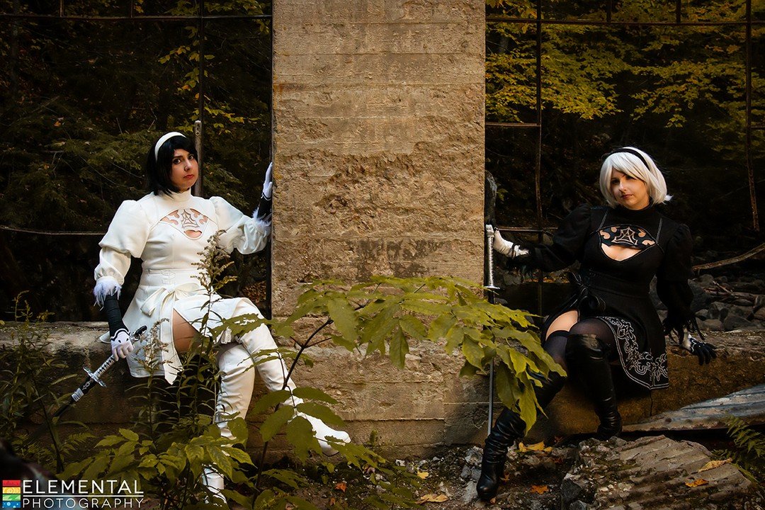"What is it that separates machines from androids like us? The machines have grown emotions. ...Consciousness. The final screams they summoned on the edge of their death... They still echo within me."

2P (White): Me!
2B (Black): @evadoesco