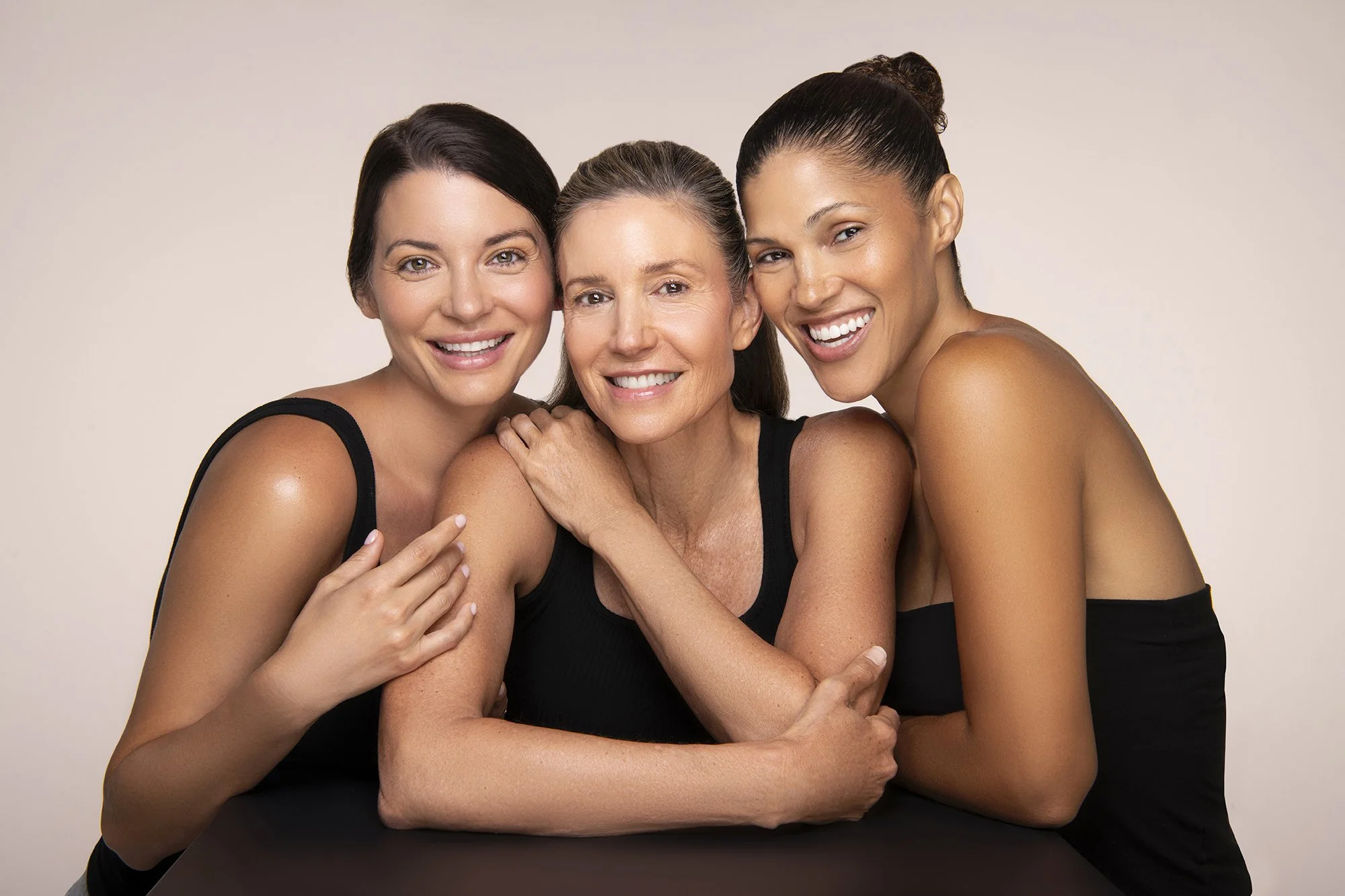  Commercial cosmetics and skincare photography featuring a Forward The Agency model photographed in Atlanta for AYA Skin’s medical spa marketing, with hair by Jules Thomas, makeup by Danielle Onesto, and clean white studio styling. 