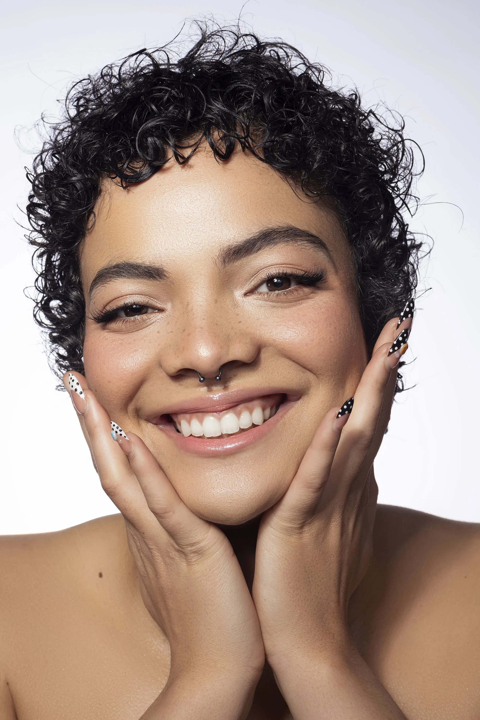 Editorial and commercial beauty photography Atlanta GA featuring AI Model Management models for Industry Makeup Academy in studio with white background photographed by top Atlanta photographer Caitlin Tabilog