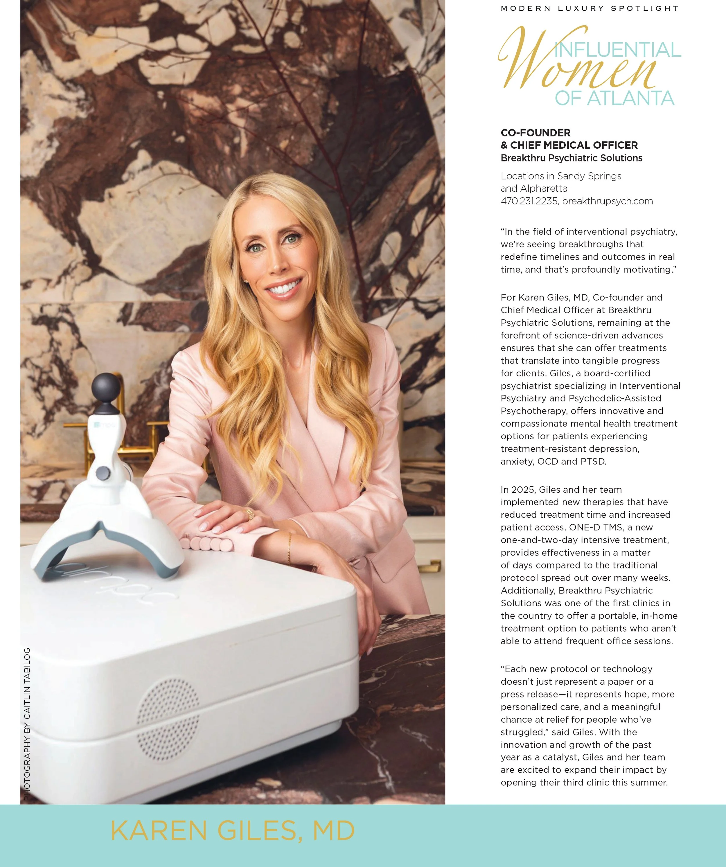 Portrait of one of the Most Influential Women of Atlanta photographed for Atlantan Magazine by Atlanta editorial and portrait photographer Caitlin Tabilog.