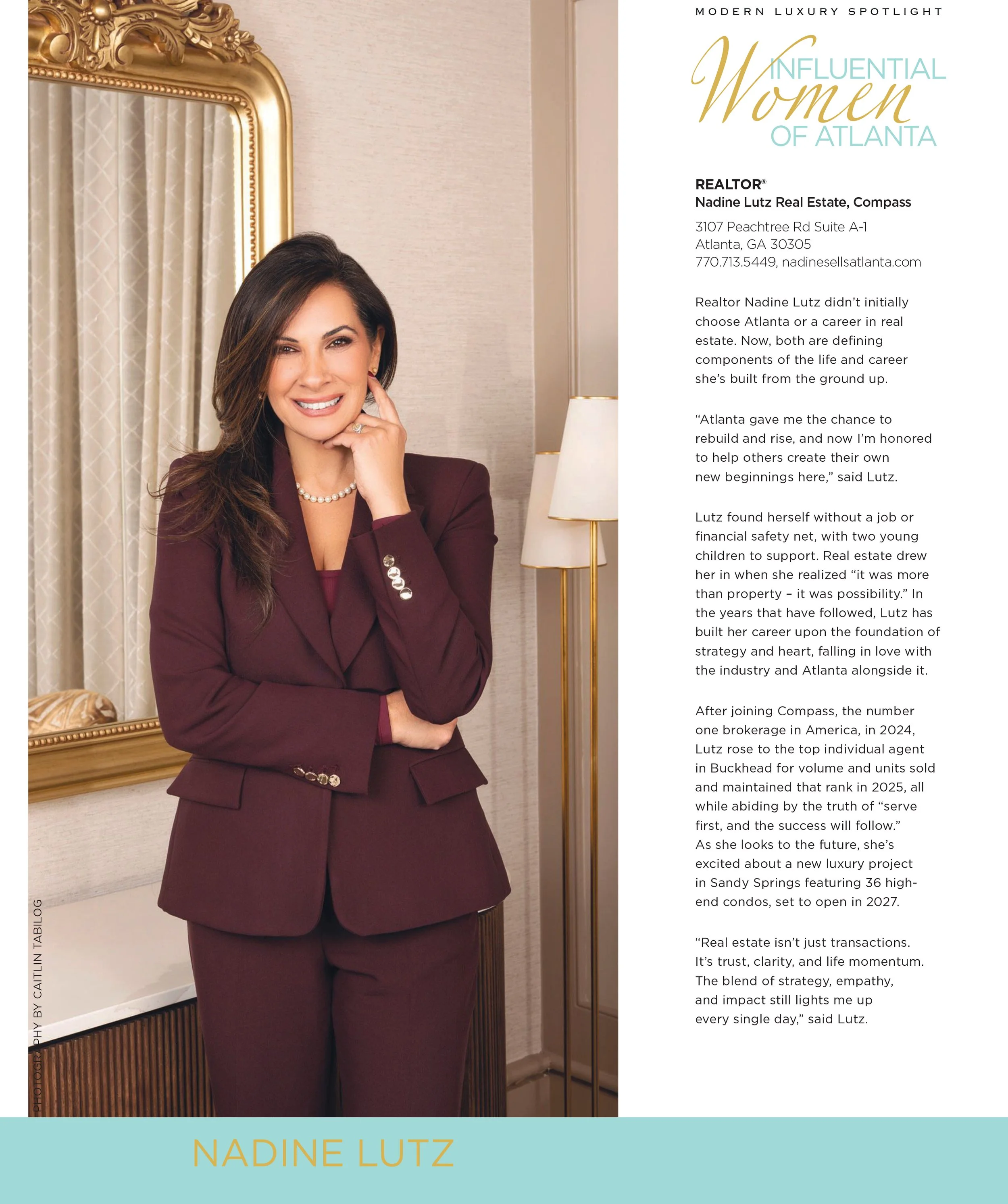 Atlanta magazine editorial portrait from the Most Influential Women of Atlanta series photographed by Caitlin Tabilog for Modern Luxury’s Atlantan Magazine.