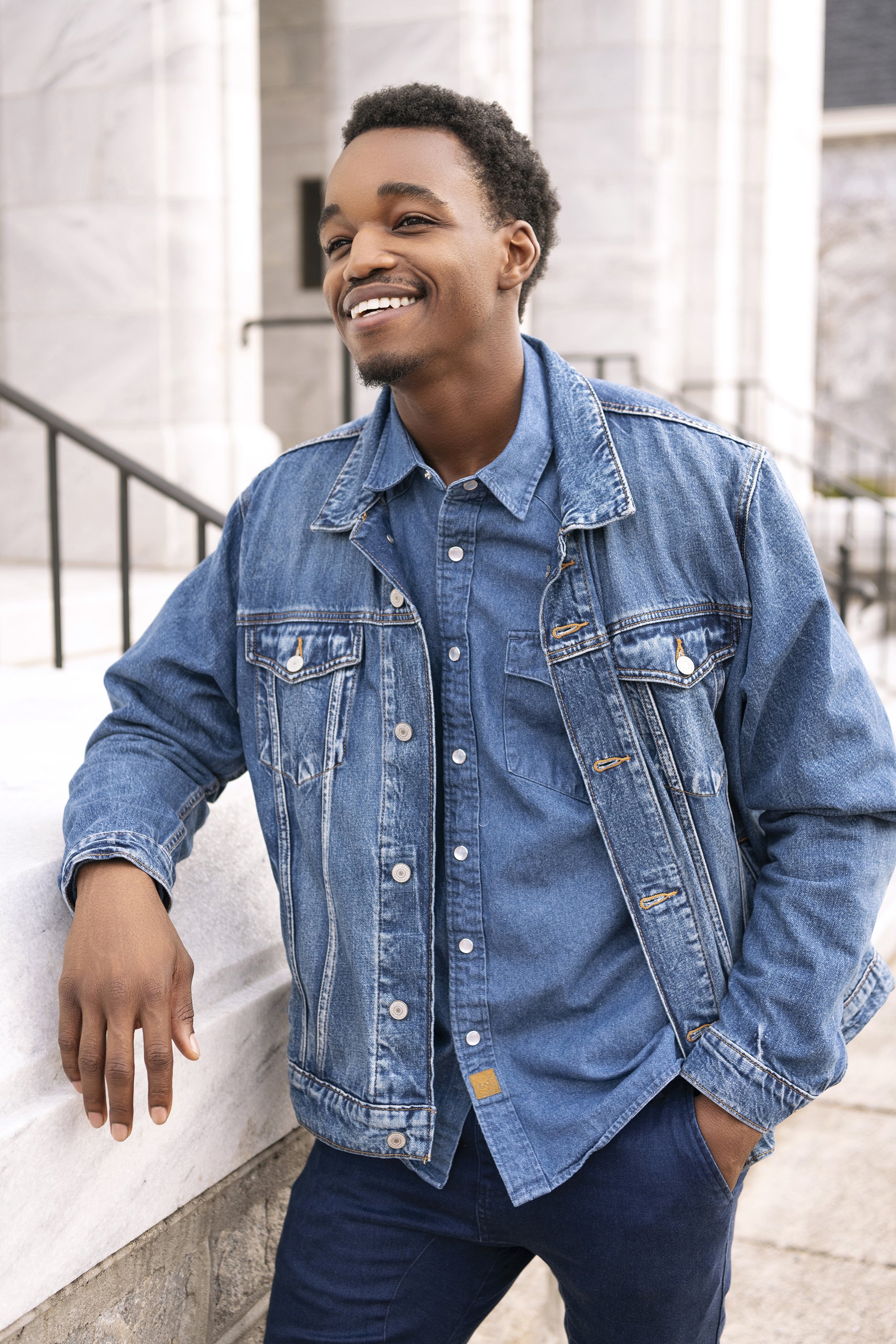 Lifestyle and fashion editorial photography Atlanta Caitlin Tabilog outdoor portraits of Julian Green model and actor vibrant colors natural light downtown Marietta Georgia commercial photography