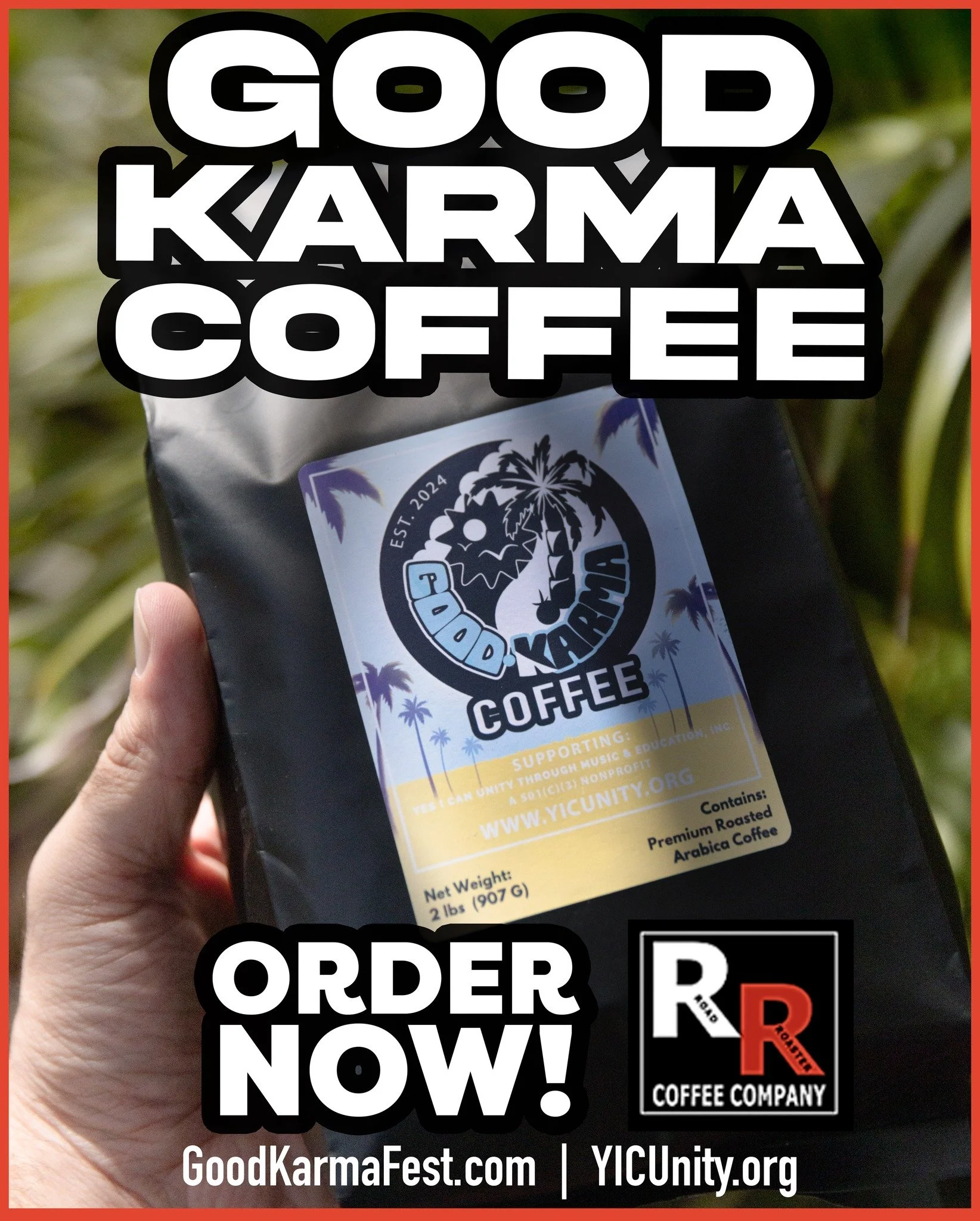 In collaboration Road Roaster Coffee Company we are proud to present Good Karma Coffee. A premium roasted arabica coffee with a smooth and vibrant taste.

Order now for an energy boost with delicious taste!

#GoodKarmaCoffee #GoodKarmaFest #RoadRoast