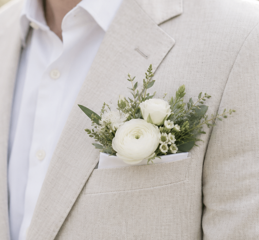 Pocket Square Boutonniere