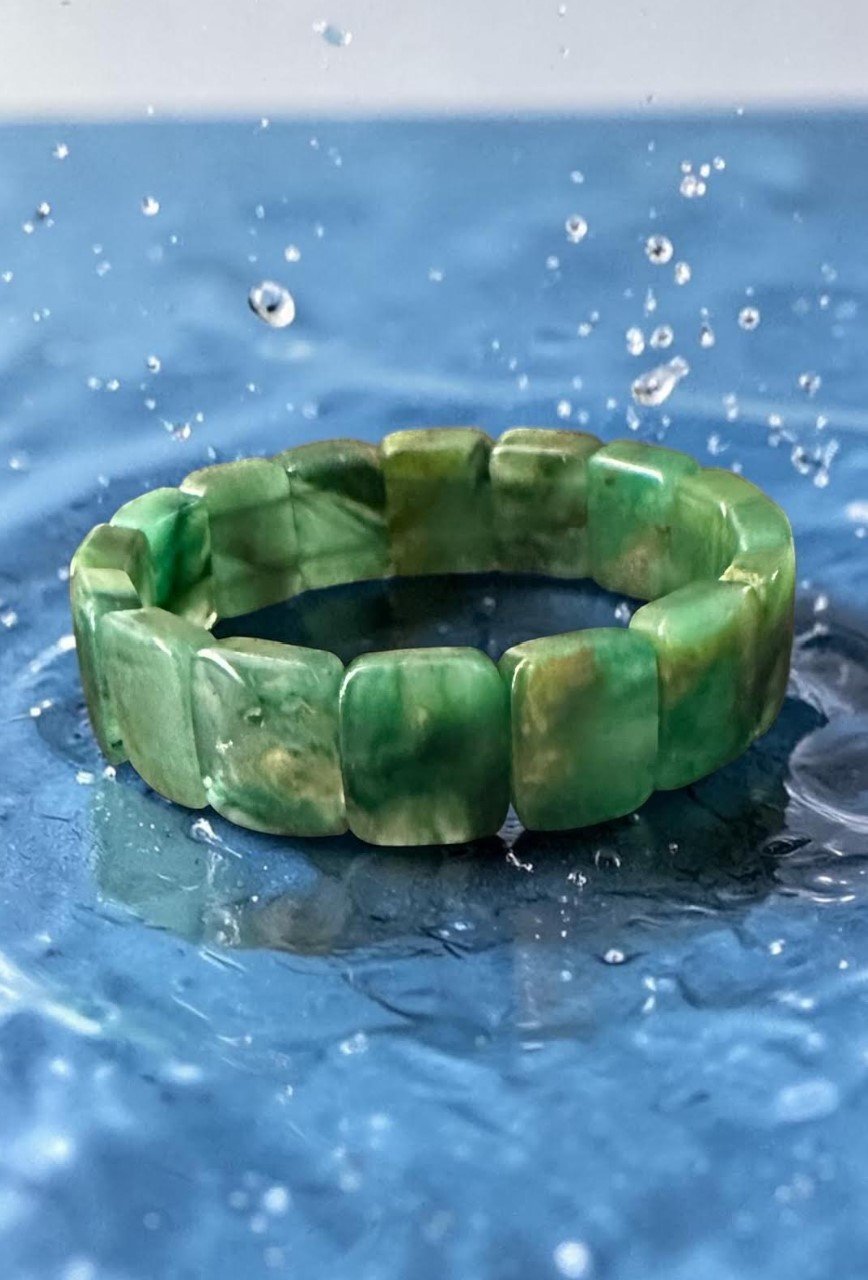 Genuine Myanmar Dragon Jade Soft Bangle Bracelet