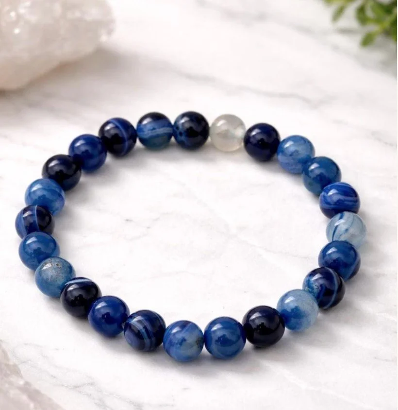 Blue Banded Agate Bracelet