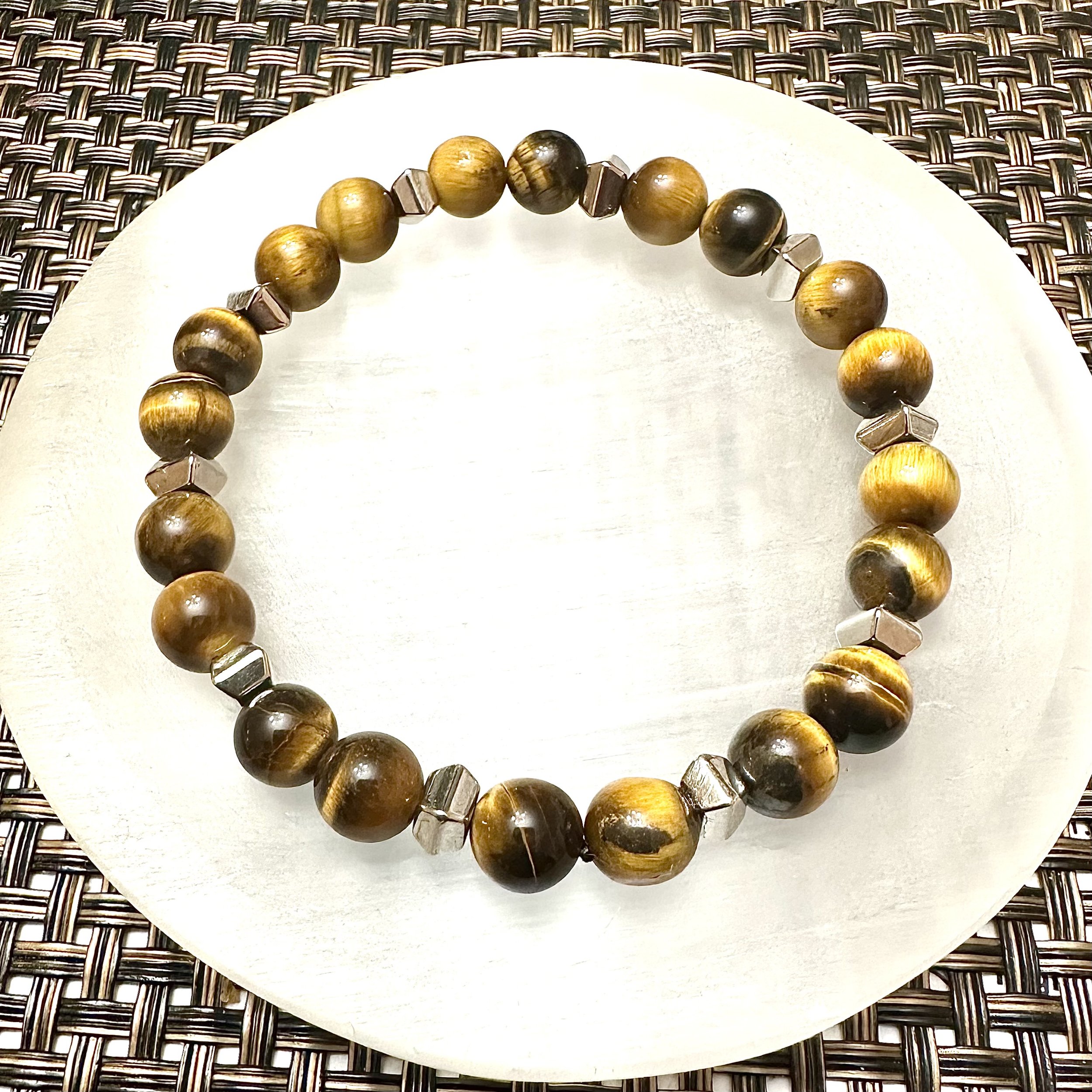Inner Strength - Tiger Eye with Silver Accents - 8MM