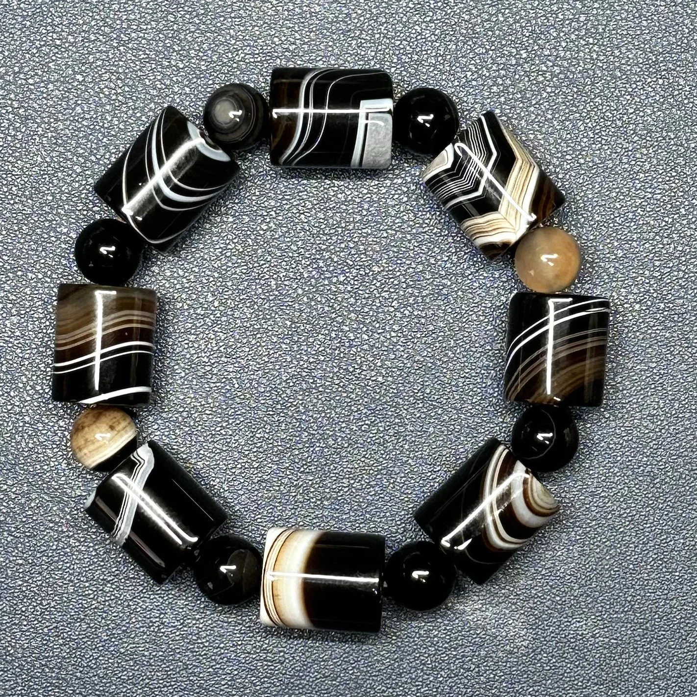Layered Beauty - Brown Banded Agate - 15MM