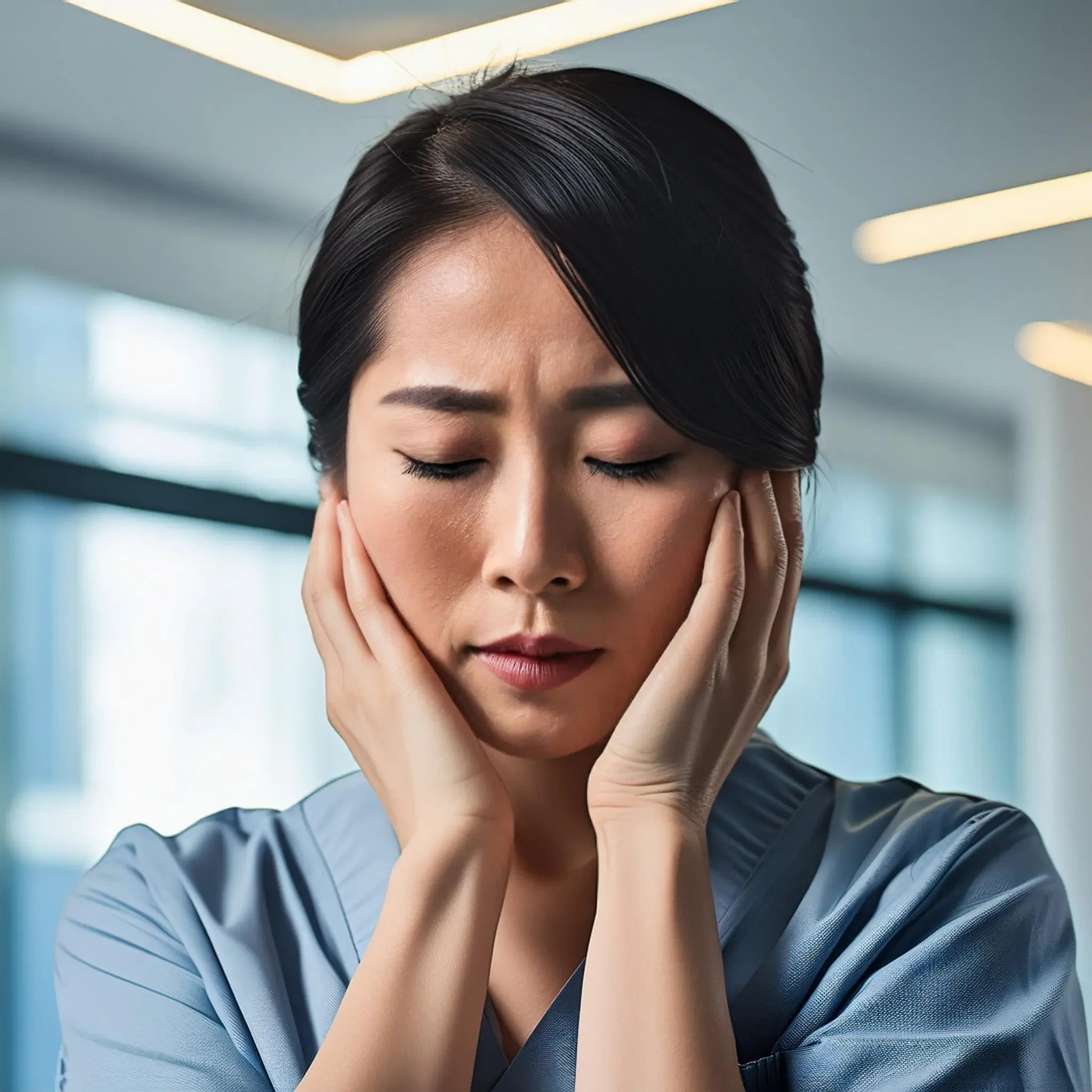 Woman with TMJ Pain