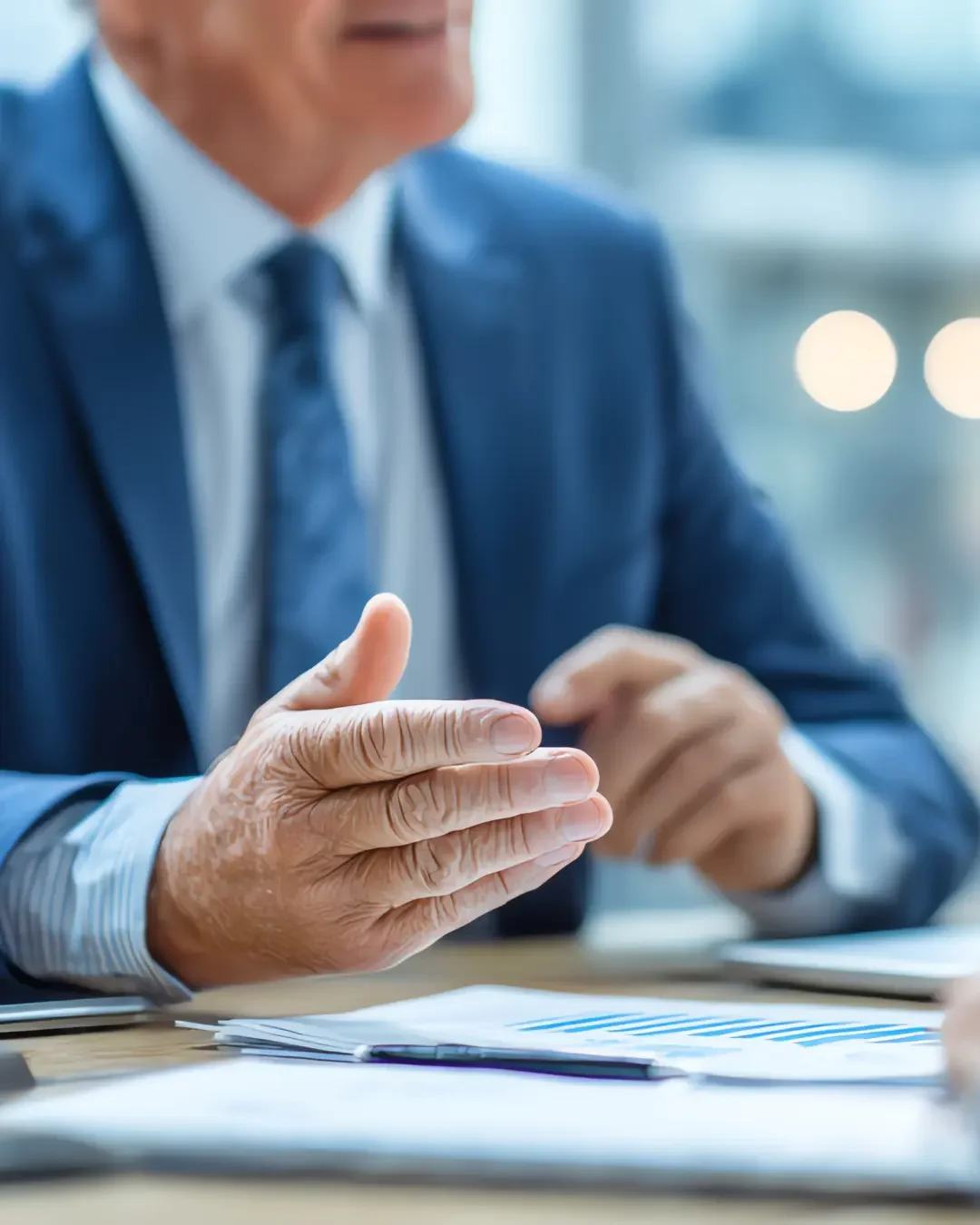 Man holding out hand