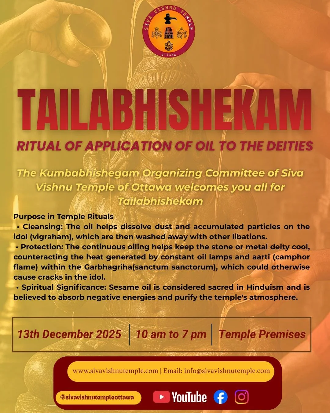 3rd Kaala Puja &amp; Tailabhishekam