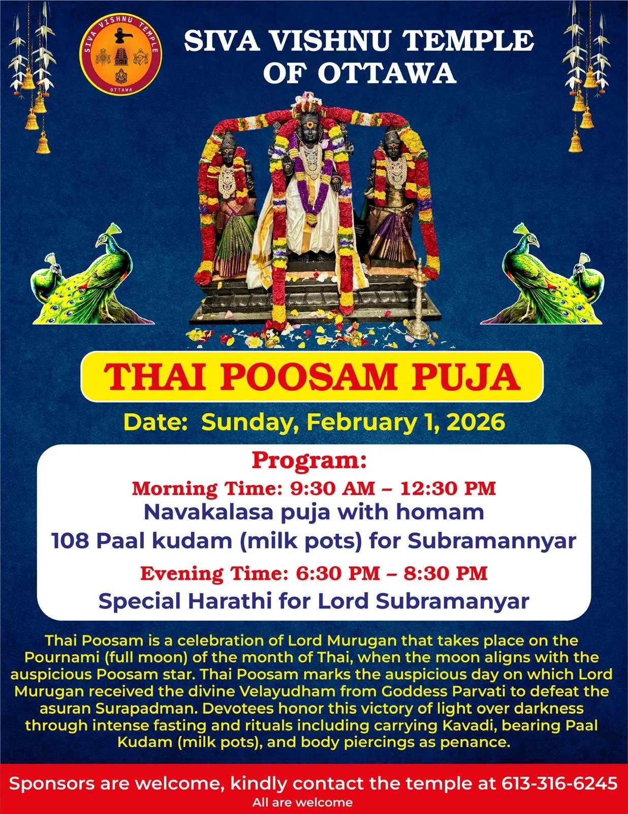 THAI POOSAM PUJA: