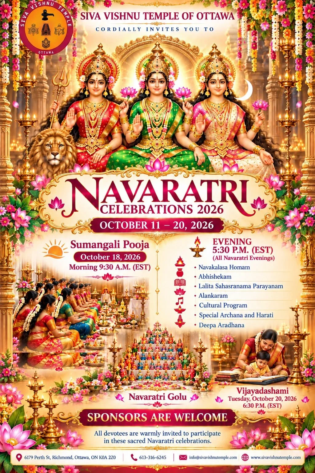 OTTAWA NAVARATRI CELEBRATIONS 2026 