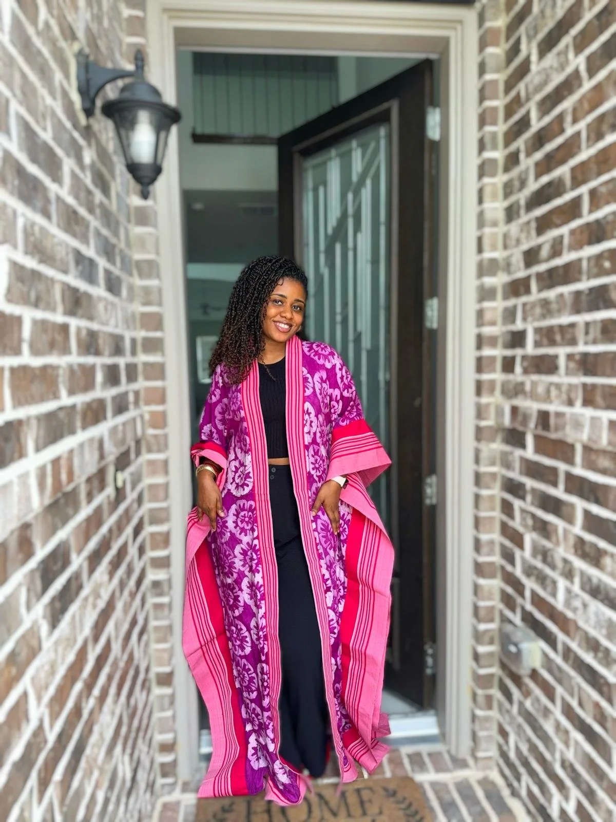 Adire Crepe Longline Kimono