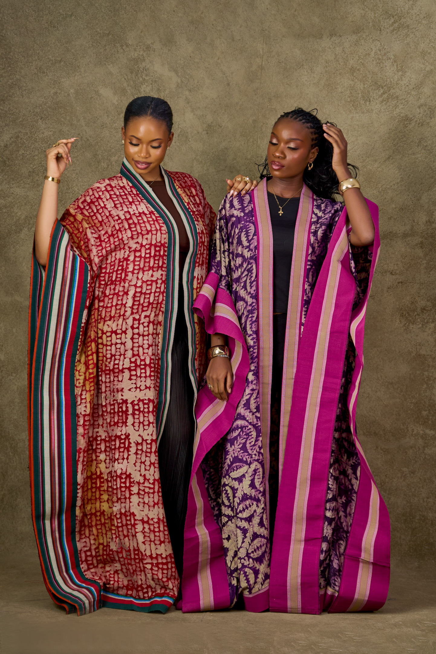 Adire Crepe Longline Kimono