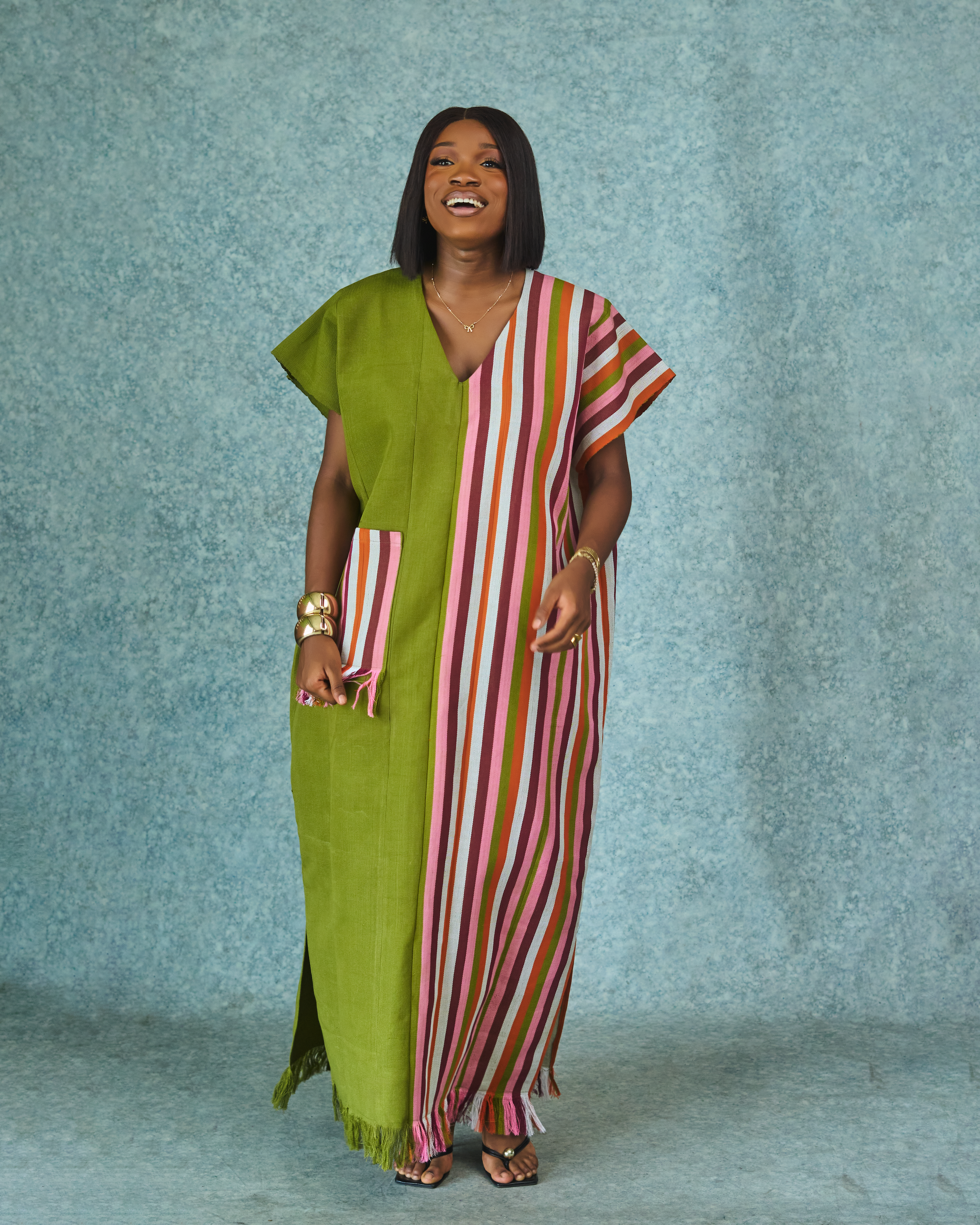 Two-Tone Aso Oke Bubu – Lemon