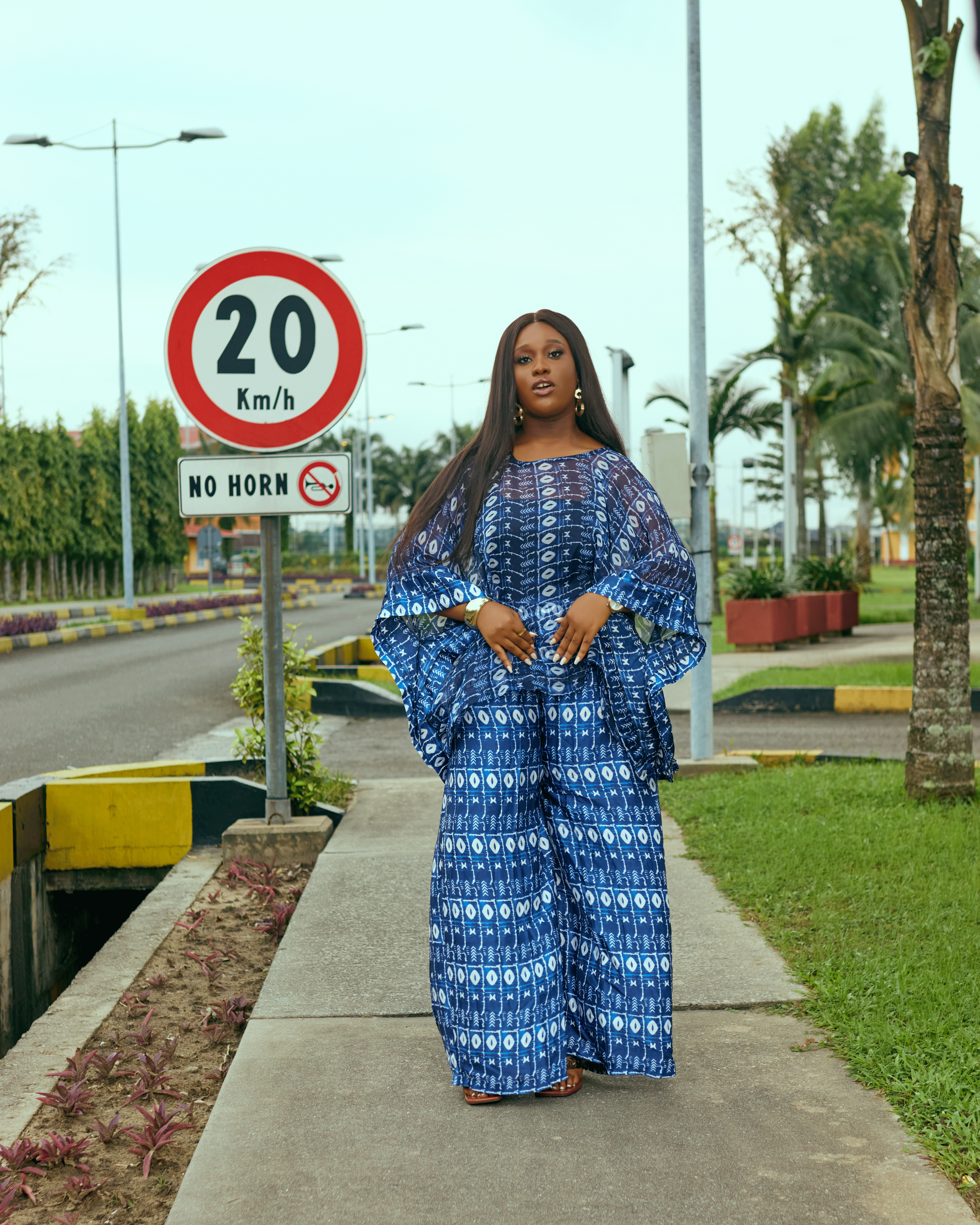 Adire Chiffon & Silk Two-Piece Set