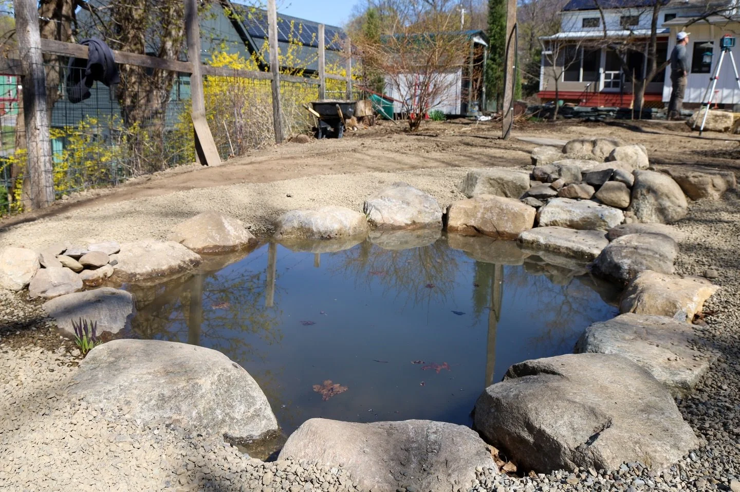 Ready for planting! We just completed the hardscape, fence and earthwork for this lovely small garden. We were hoping to be done with this phase in January, but winter had other plans for us! This garden, which sits on its own little plateau above th
