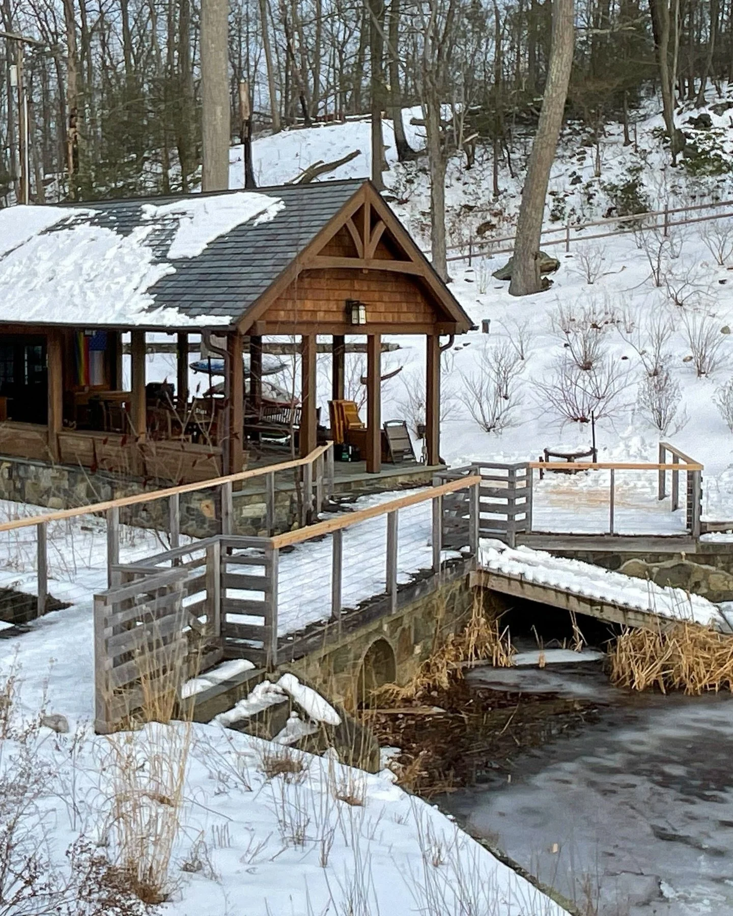 New skin for the old ceremony. This waterfront deck and railing system was so well loved (and climbed on) that it started to come loose. We went back and fixed it by adding a fresh top rail with an improved fastening system. Being able to repair one&