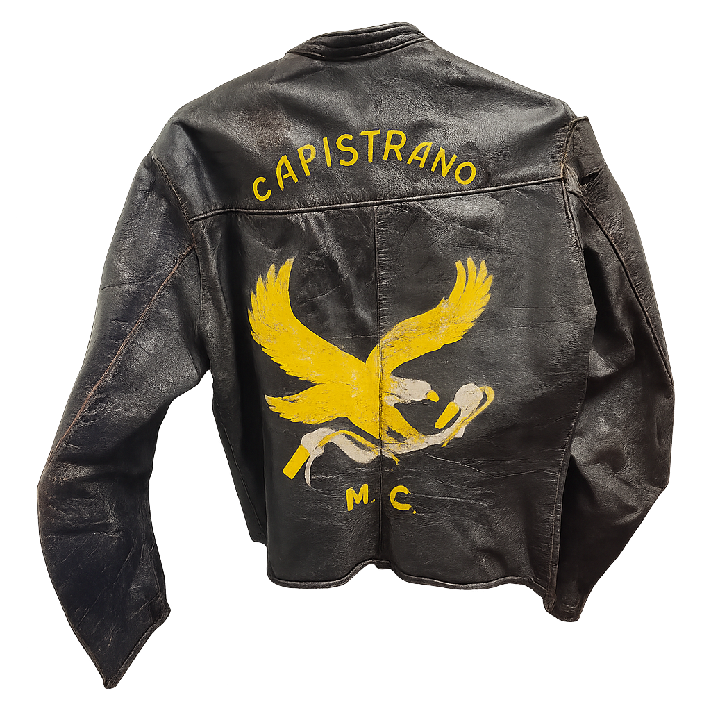 Capistrano Eagles MC Historical Jacket 1940s-1950's oil paint on leather