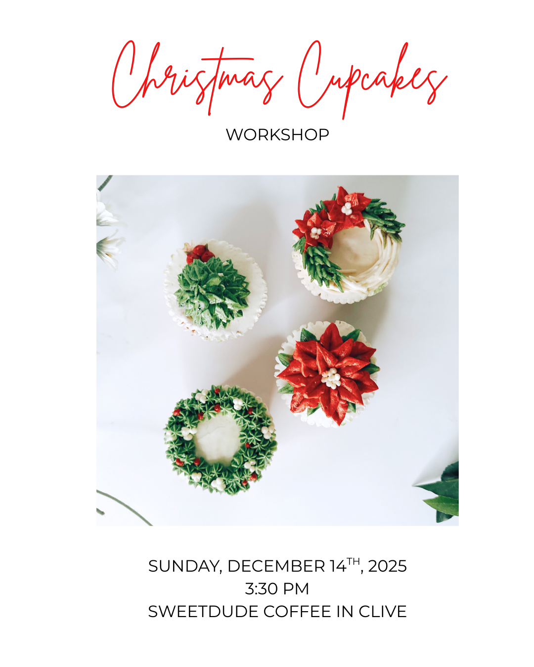 Christmas cupcakes & Coffee with Parinda Cupcakes × Sweet Dude Coffee