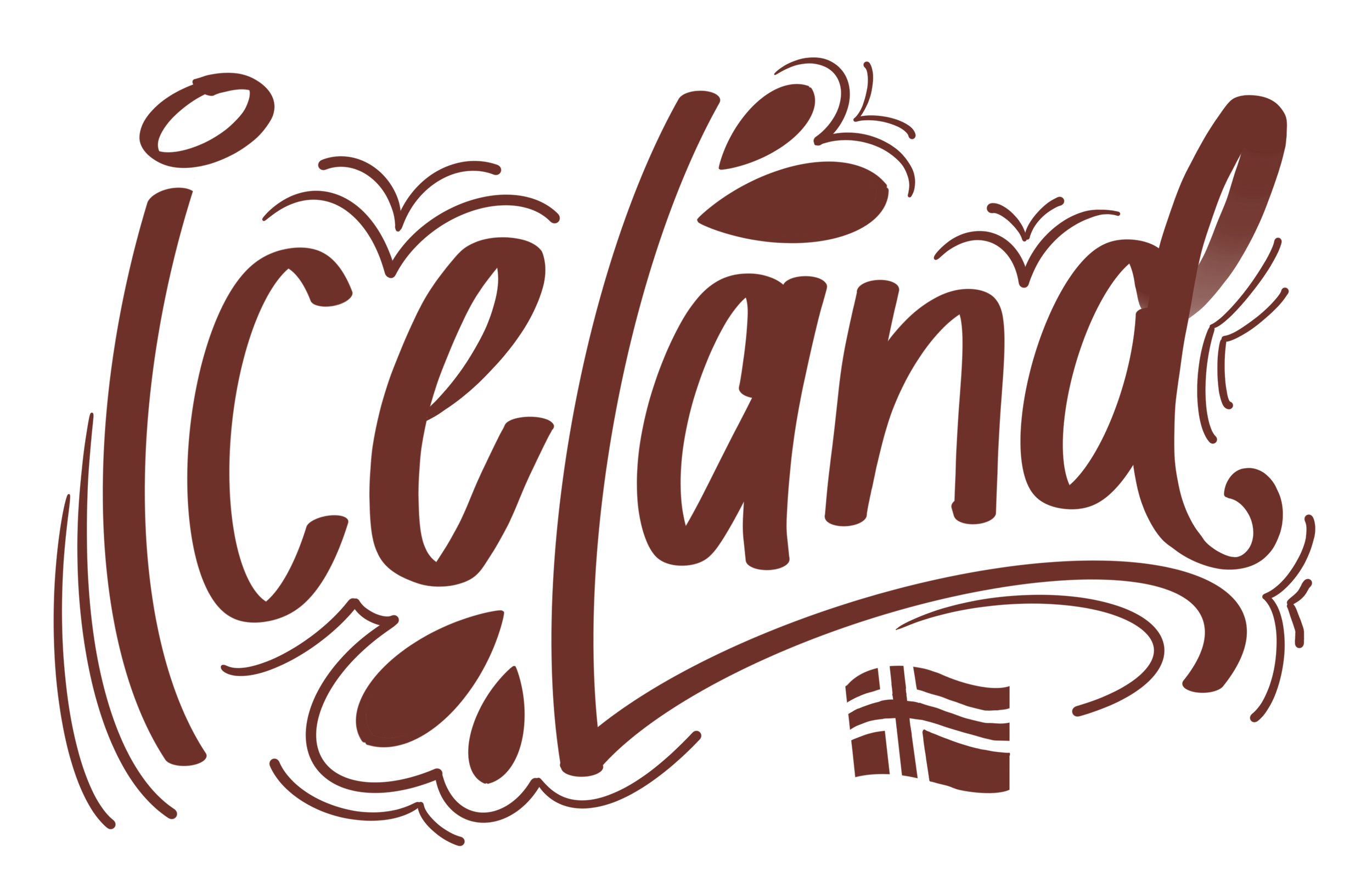 Decorative text that says 'icicle' in a stylized, cursive font with a dark red color on a black background.