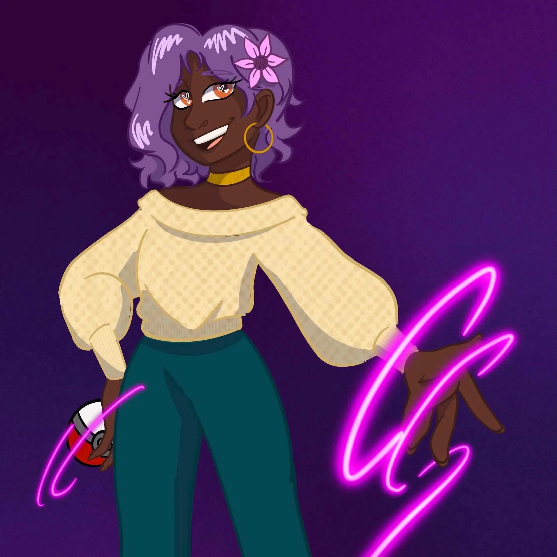 Pokemon trainer for my friend, they&rsquo;re a psychic!! #pokesona #pokemon #pokemontrainer #digitalart
