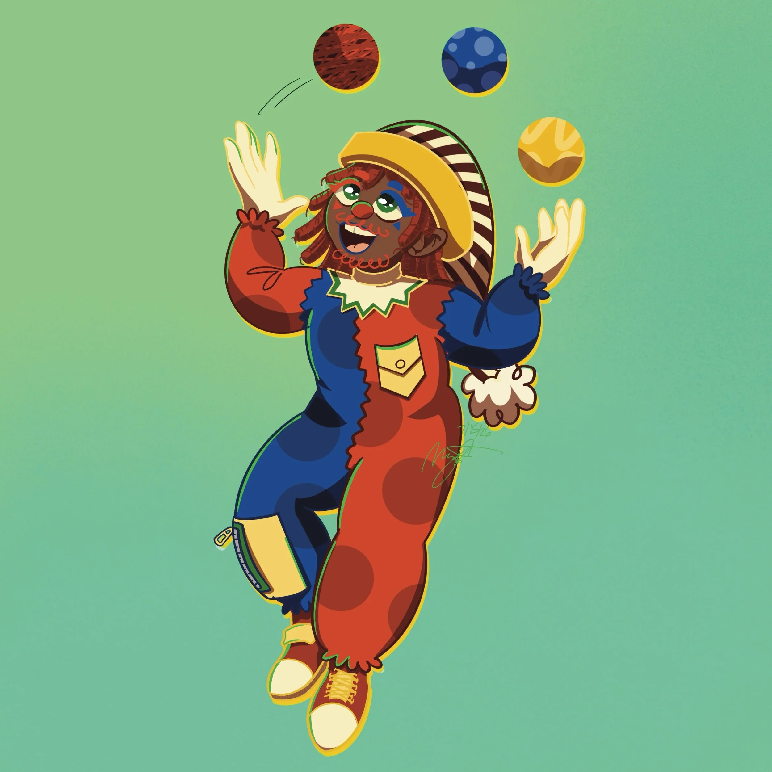 clownsonaaaaaaaa
Stream on YouTube momo the clown 
clownsonaart

#digitalart #clownsona #procreate #illustration #youtube