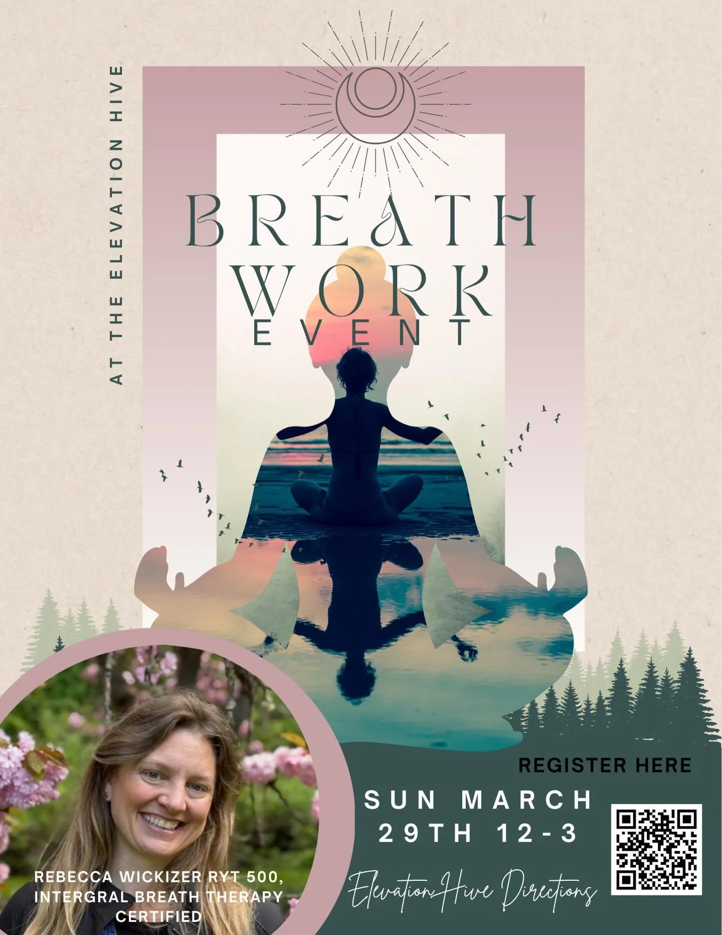 Save the date and your spot for breathwork this month on Sunday March 29th from 12-3! We will do a guided meditation with conscious connected breathing followed by a 90 minute musical journey with the breath and time for integration and connection.  