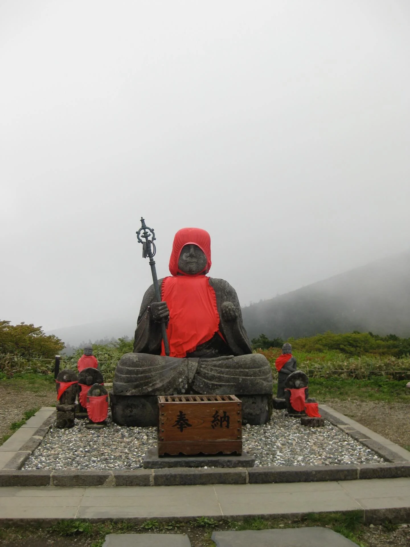 Zao Jizoson in all types of weather!  In Yoga Nidra we talk about being the sky so that we can hold the weather without reacting to it.  We also talk about dressing &ldquo;appropriately&rdquo; for whatever types of weather life throws at us.  Yoga Ni