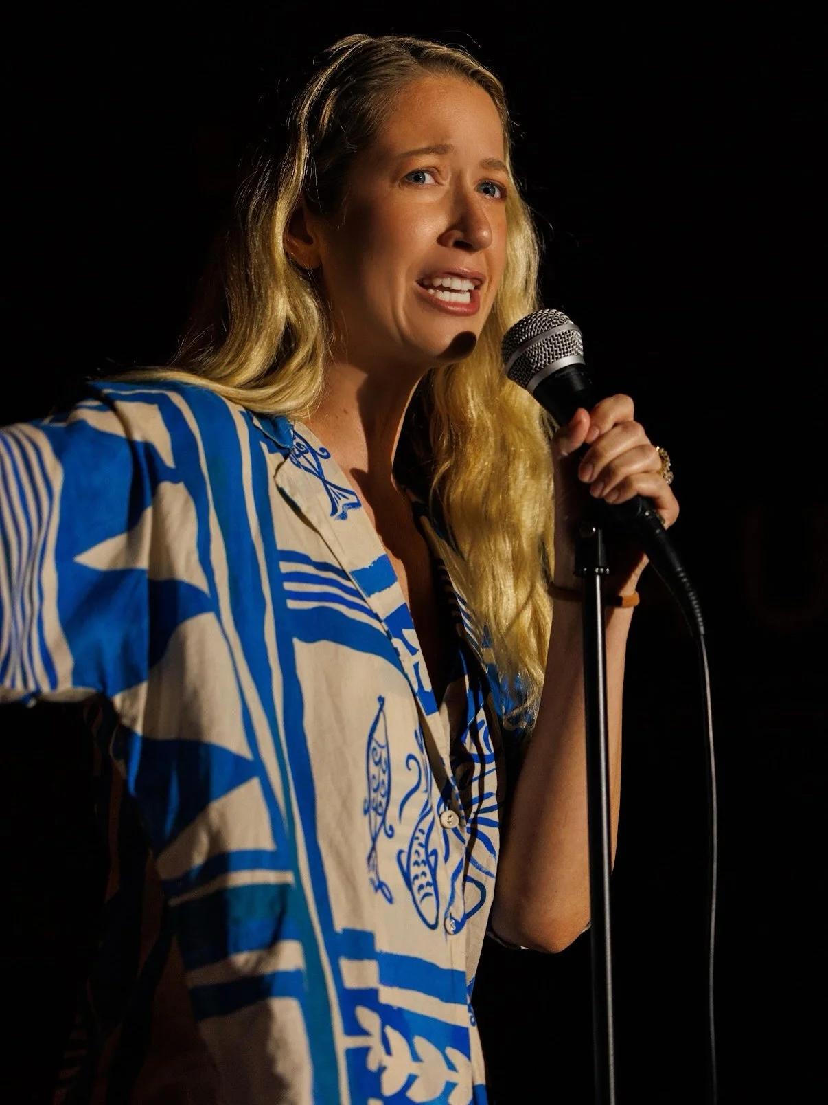 Thank you @estebanmiguelphotography for capturing these photos while I was performing stand-up at @thetauruscoconutgrove - Miami&rsquo;s oldest bar (I learned). So great to meet you @mikedabba and @dieselsnorlax and thank you for having me. 🫶