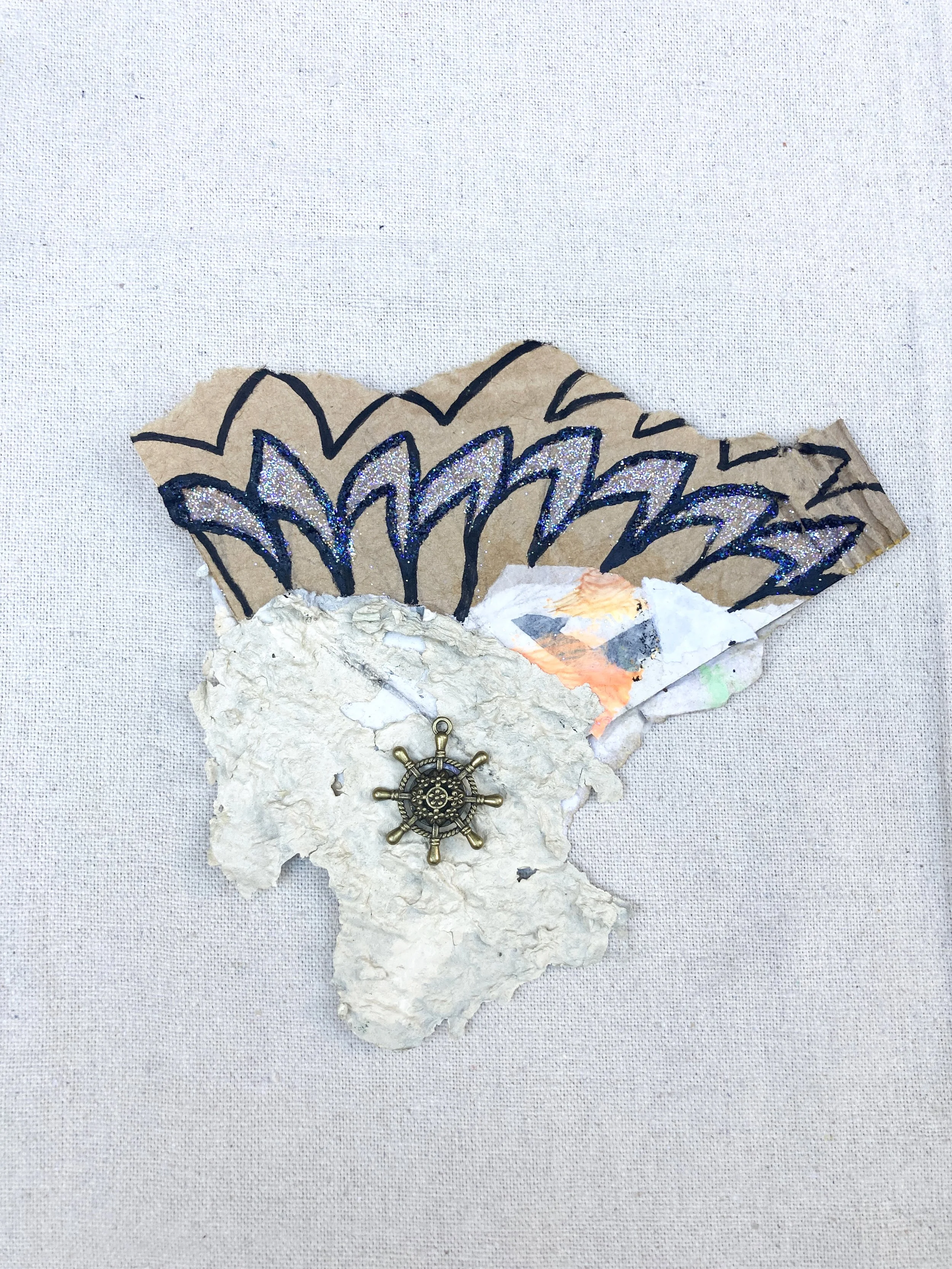 Hand Fan Analog Modern Collage