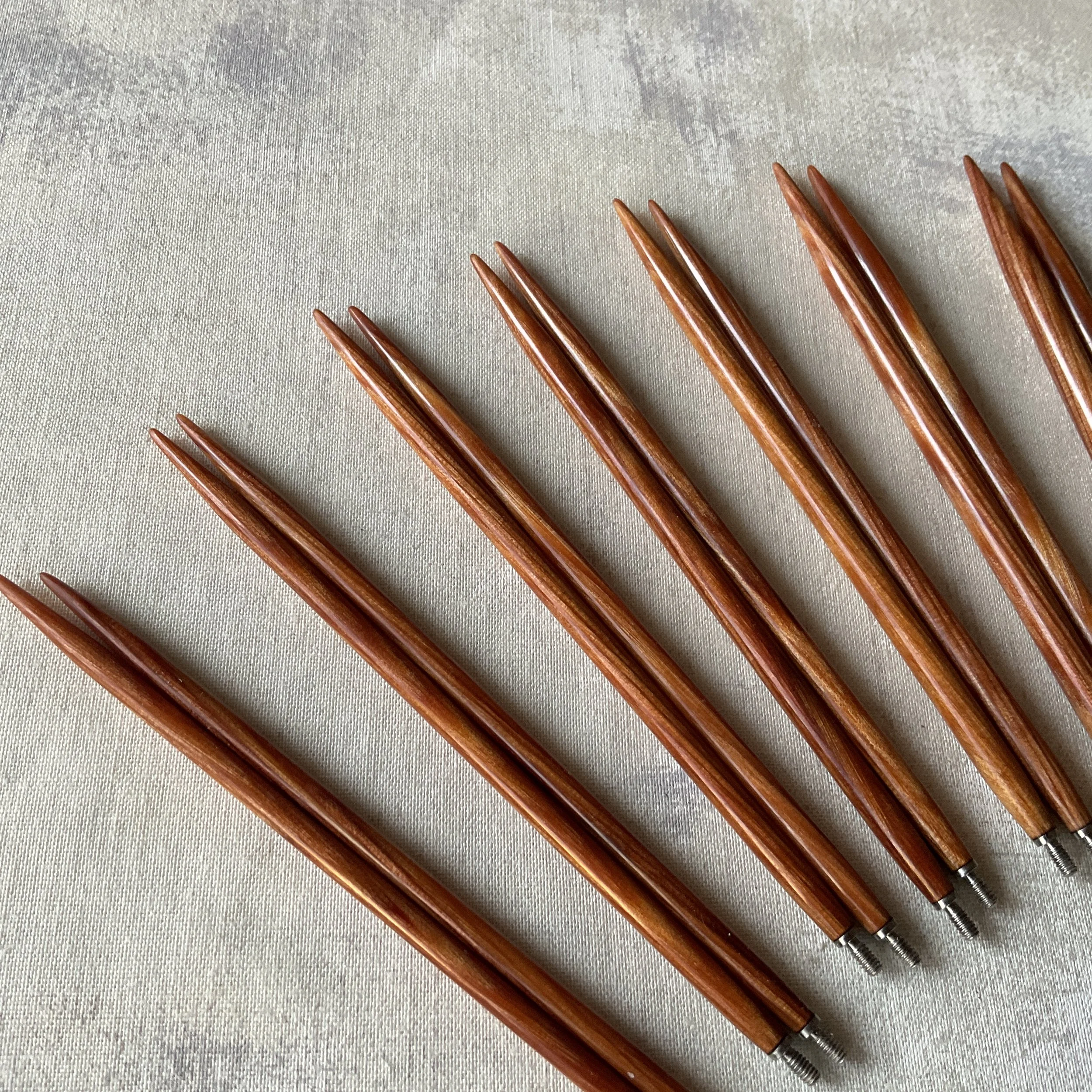 4 inch Chestnut set of Darn Pretty™ knitting needles