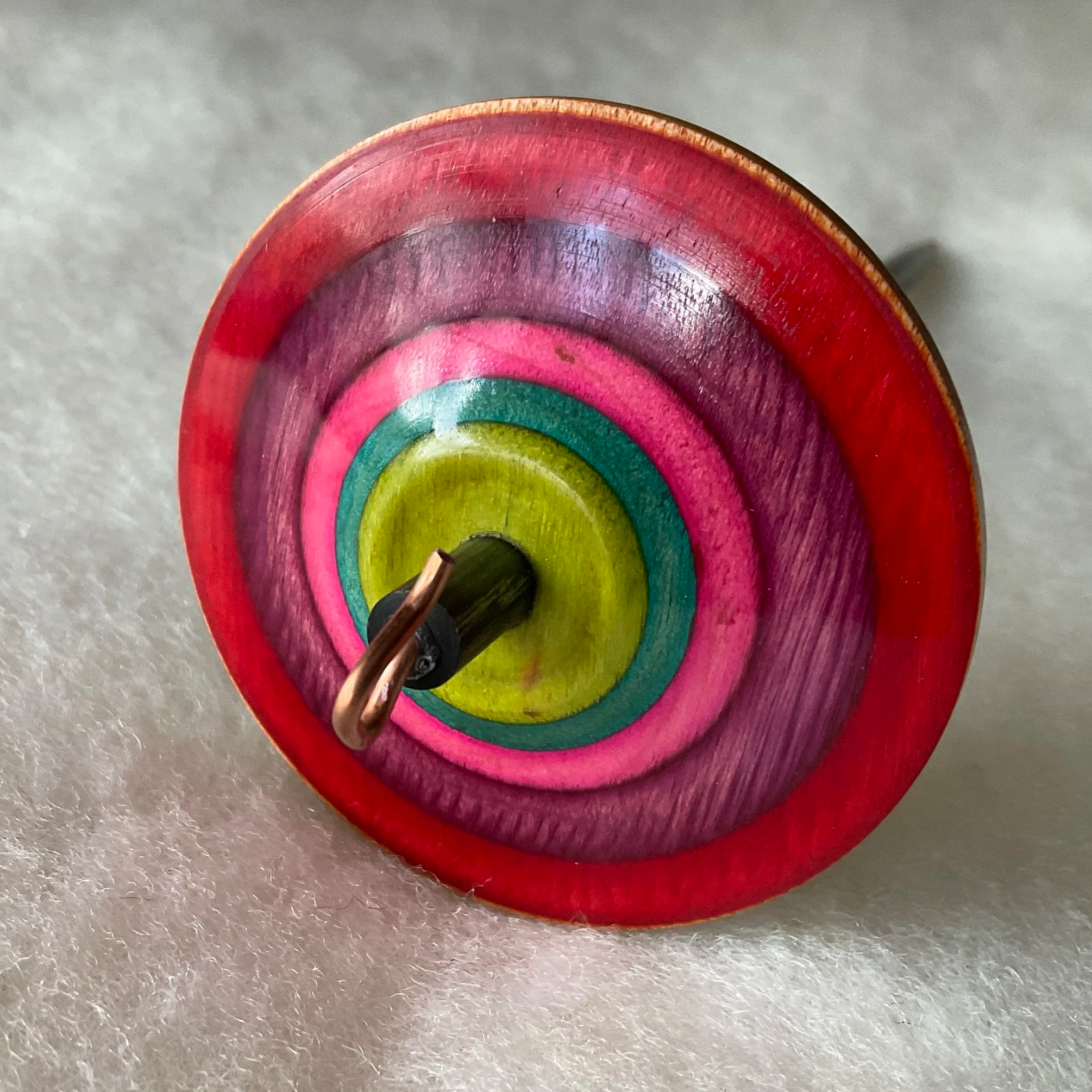 FiberShip Drop Spindle from DyakCraft in Sunrise color