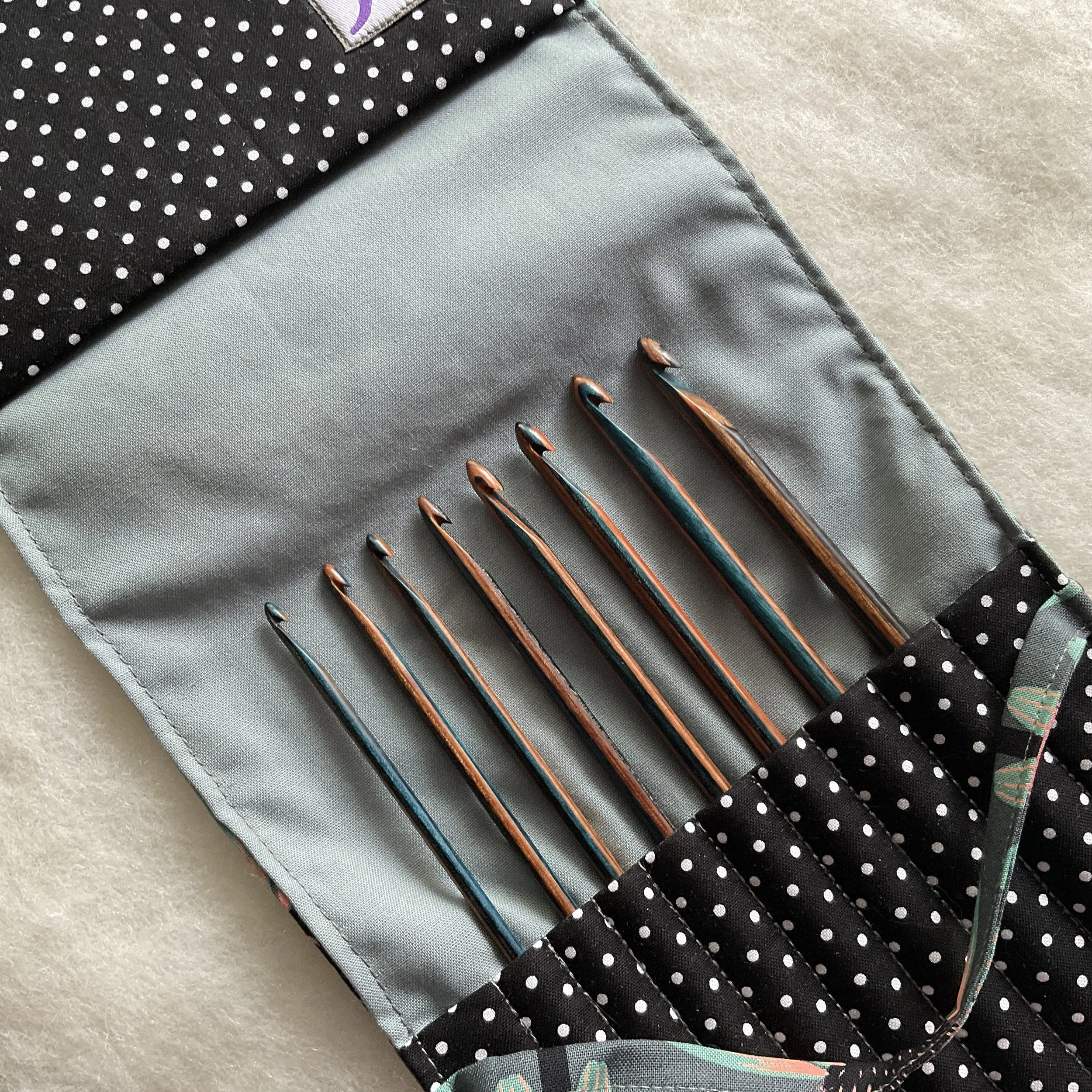Tunisian Crochet Hook Set in Heaven on Earth Color, Made in Vermont by Tom Diak for DyakCraft