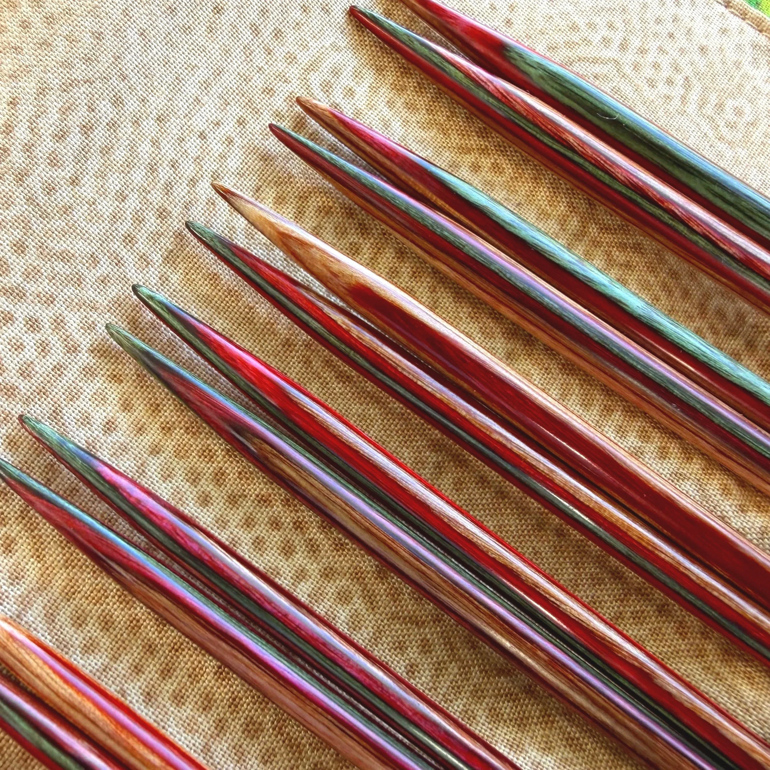 Detail of Sagebrush Darn Pretty™ knitting needles