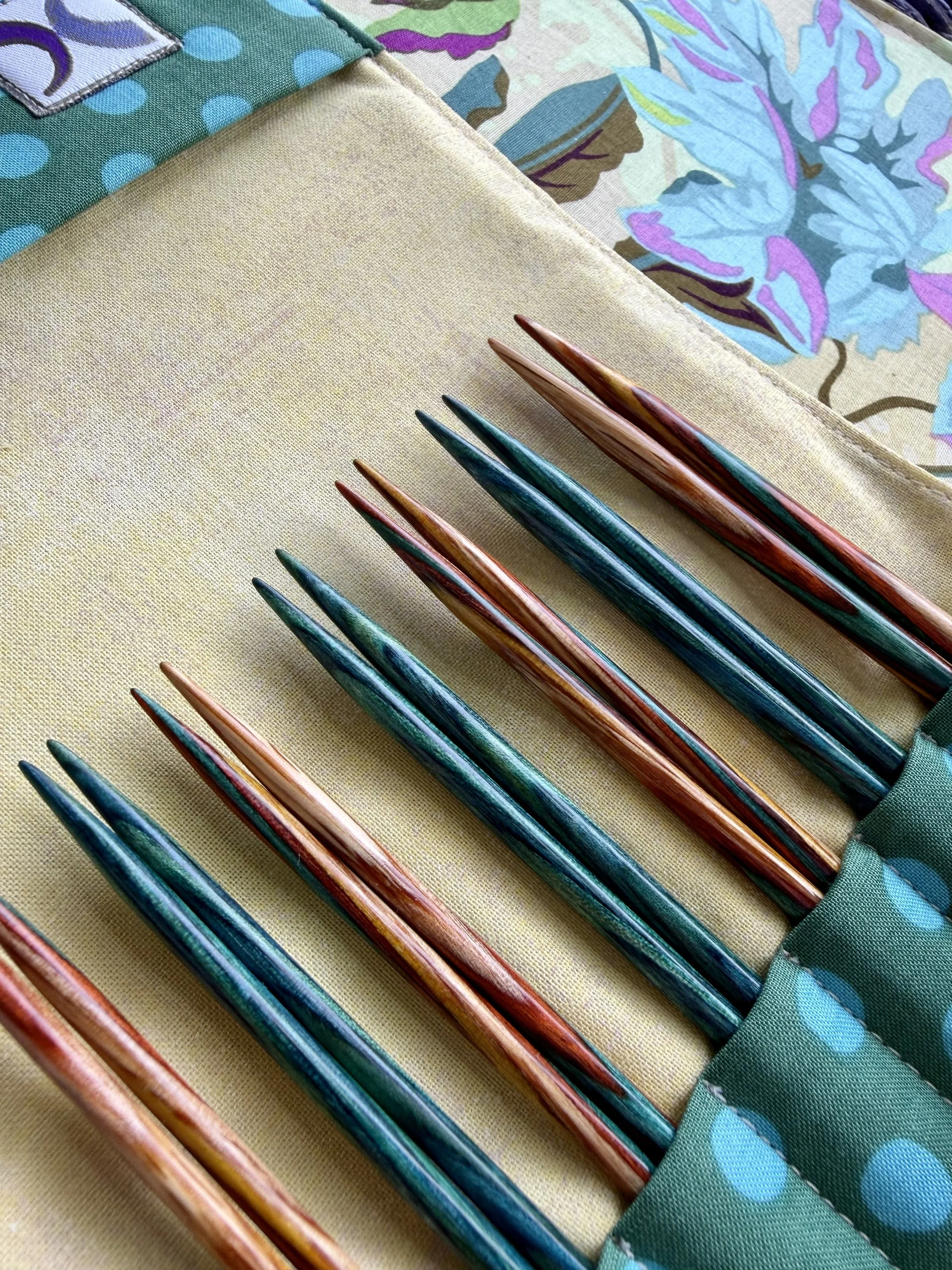Dakota Malachite mix set of Darn Pretty™ interchangeable knitting needles from DyakCraft