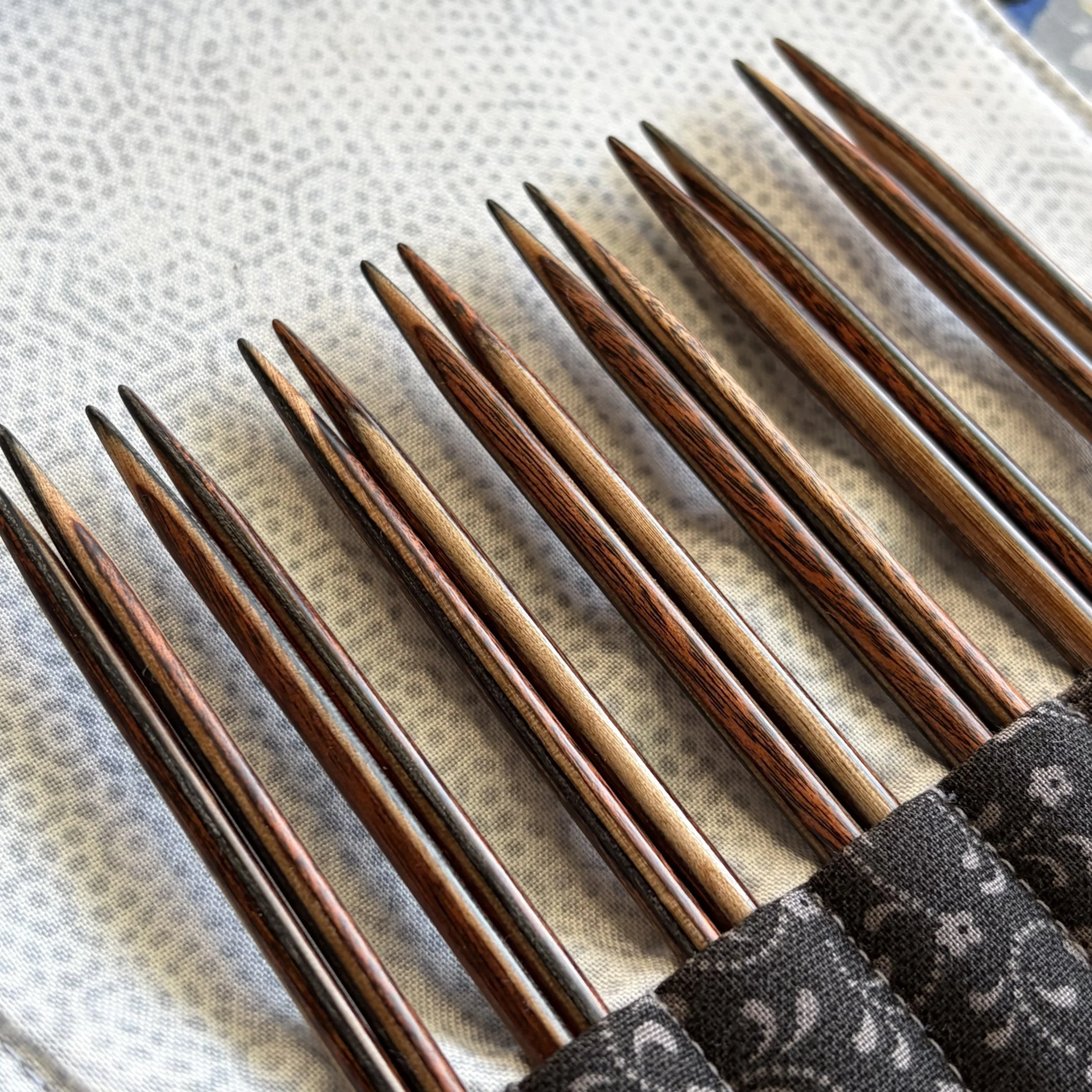 Shiitake Darn Pretty™ interchangeable knitting needle set in close up detail