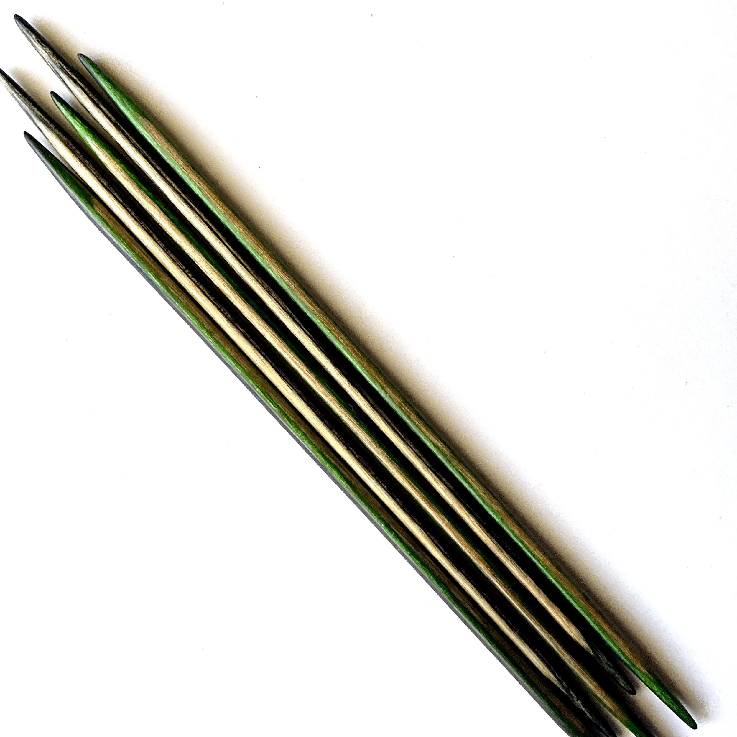 Field & Stream double pointed knitting needles  - blue, green, charcoal, and natural - from DyakCraft.
