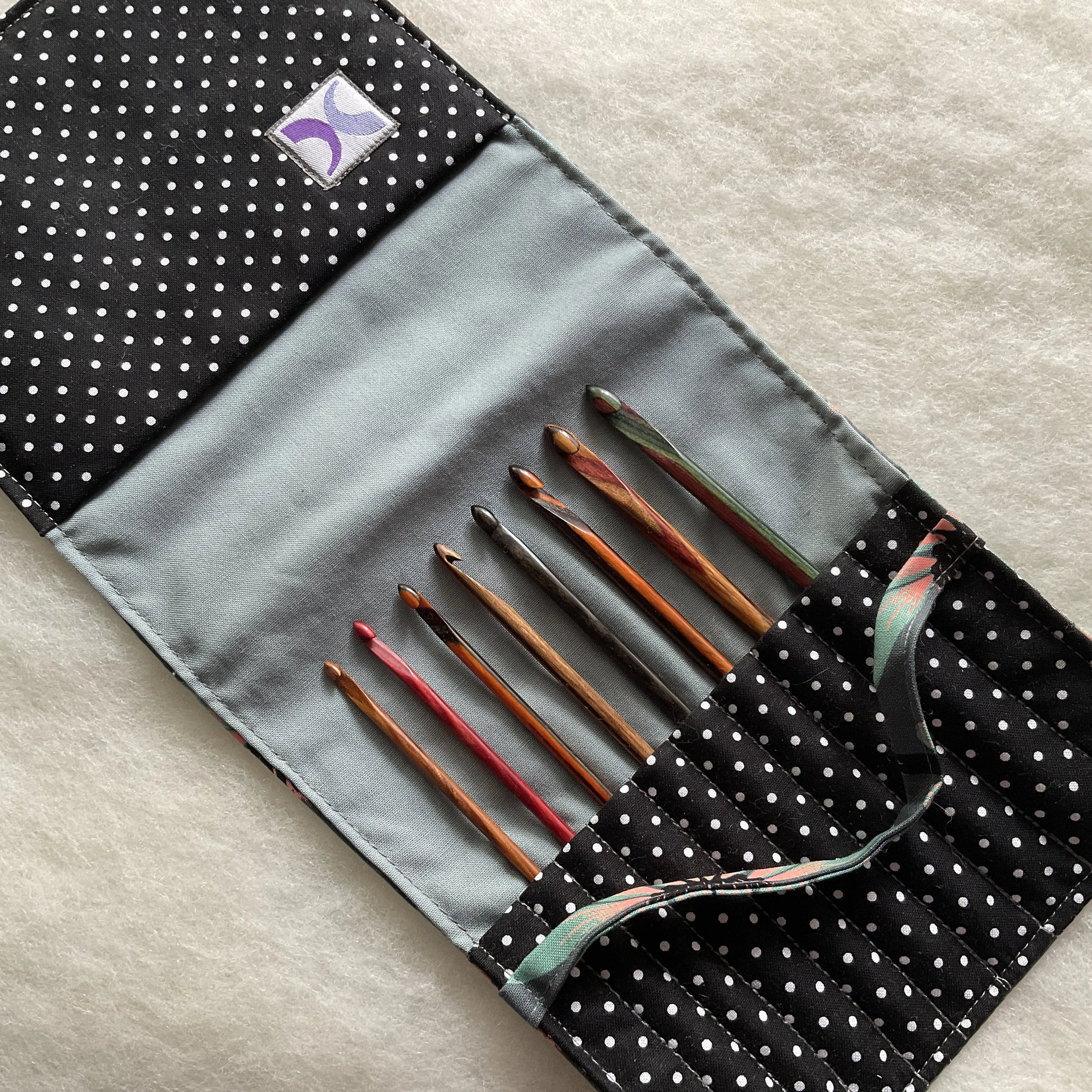 Tunisian Crochet Hook Set in Mixed Colors, Made in Vermont by Tom Diak for DyakCraft