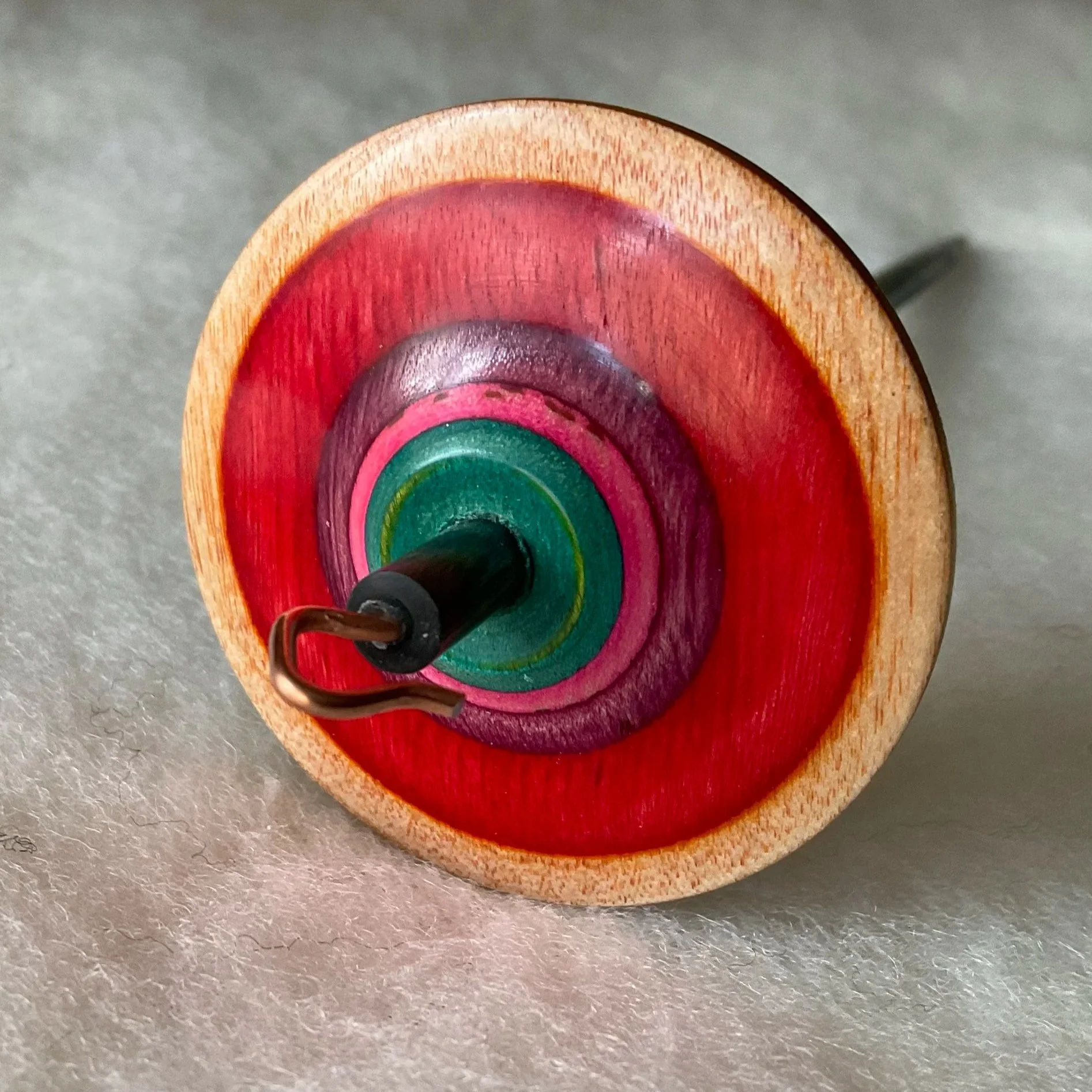 FiberShip Drop Spindle from DyakCraft in Sunrise color