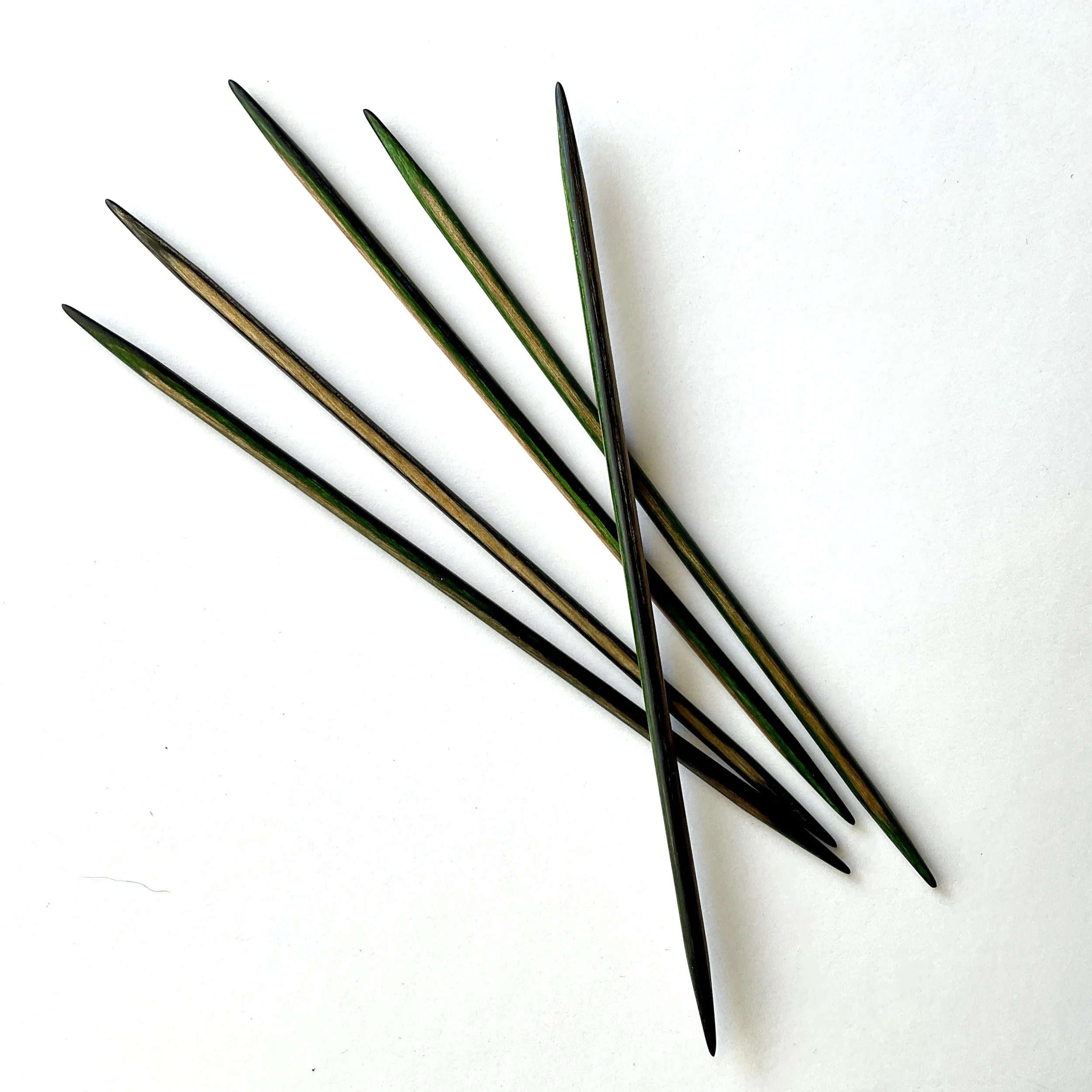 Field & Stream double pointed knitting needles  - blue, green, charcoal, and natural - from DyakCraft.