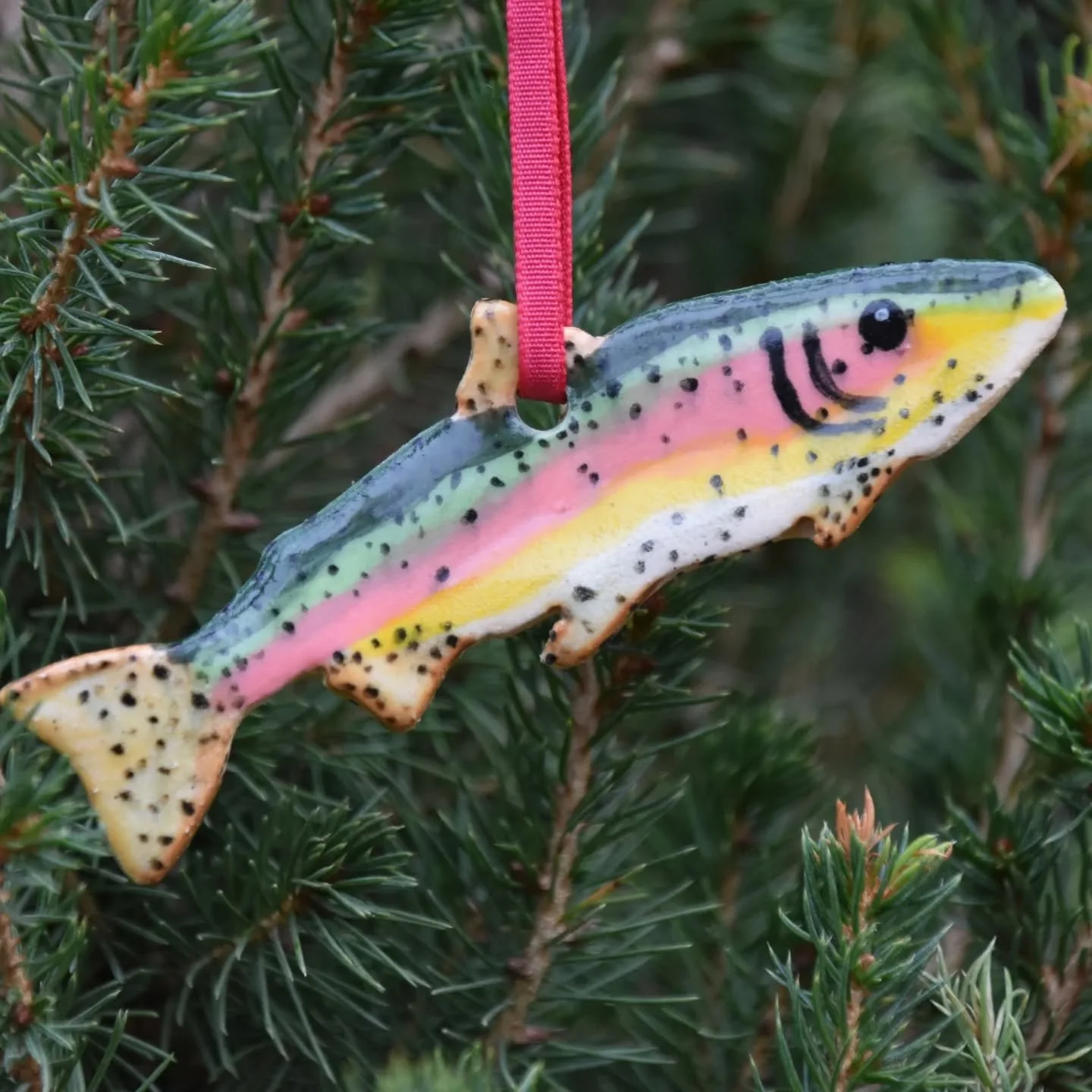 Merry Fish-mas! 
I hope your day is full of love, joy, laughter and beauty. Don't forget to spend time outside today and take in all the winter smells and sights. 
...
#rainbowtrout #fishing #ceramics #ornaments #troutornament