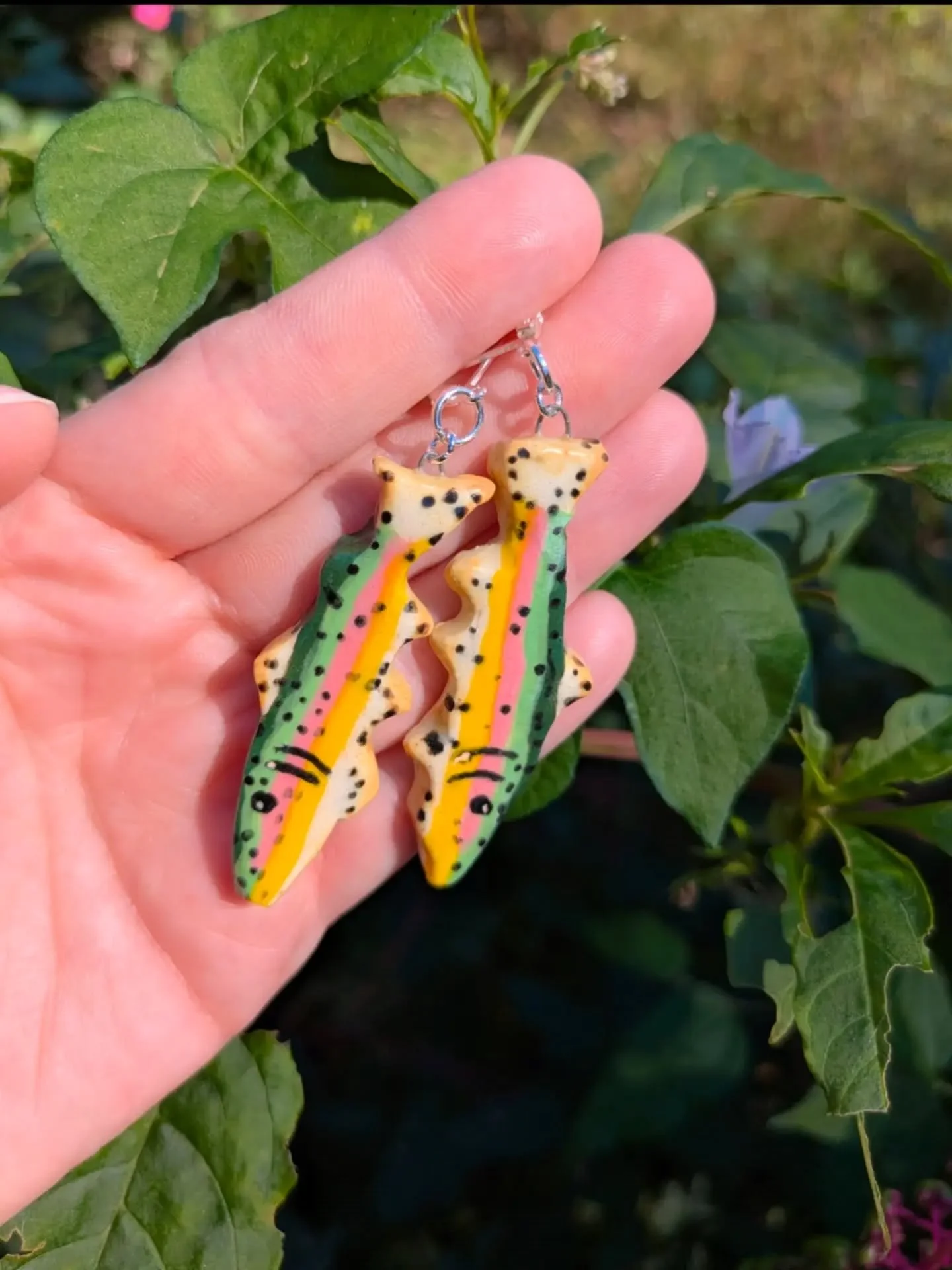 Crafting for friends is my favorite way to show love. 
I made these little rainbow trouts for my bestie, because she was in need of new fish earrings. 
This is your sign to start crafting gifts for the holidays now. Make something handmade this year 