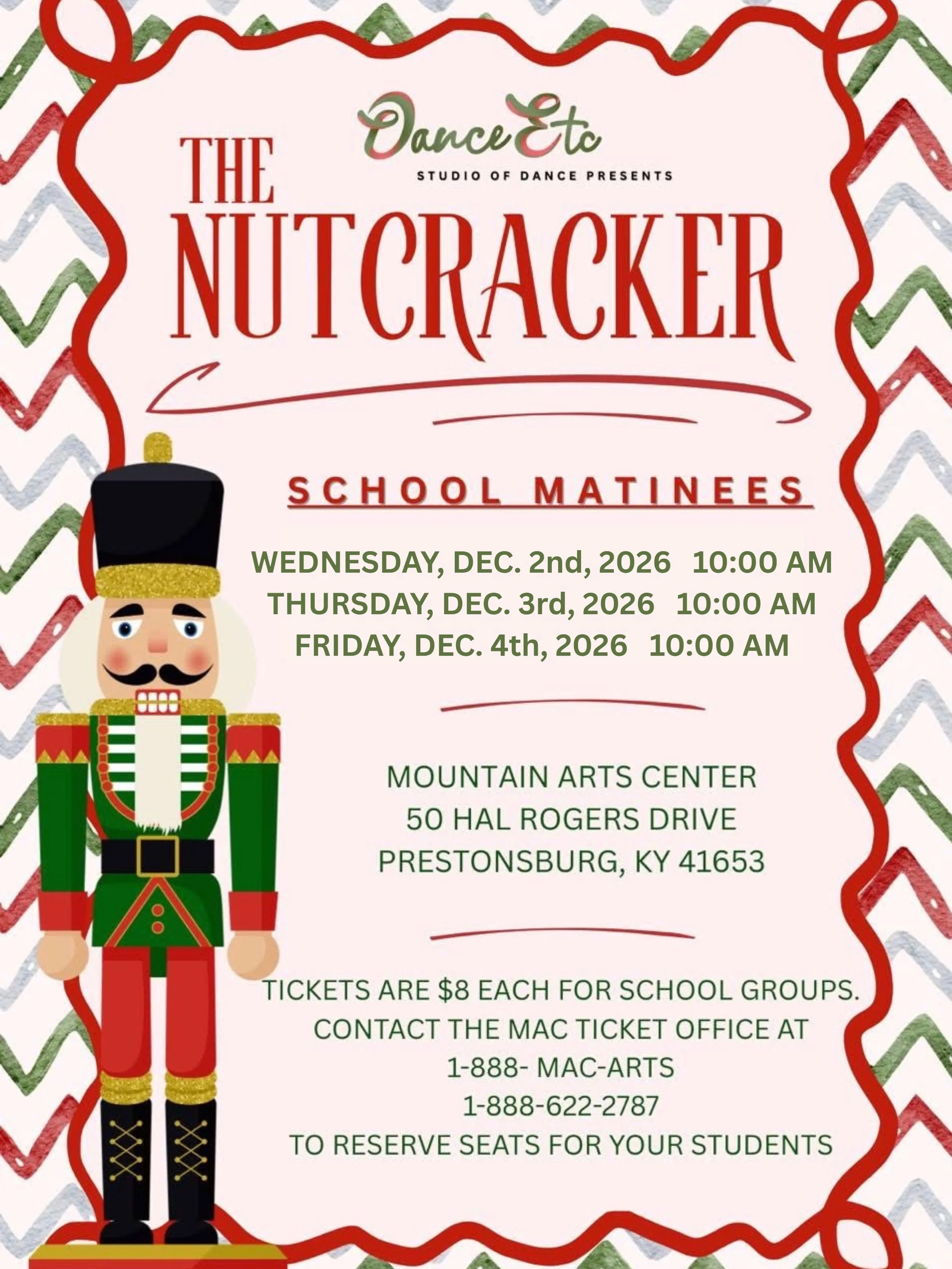 Reminders: 
&bull; Tickets go on sale to parents of participants starting Monday, 10/19
&bull; Orders for cast shirts and tights are due to the office by 10/22
&bull; Senior Elite will be selling matching sweatpants.  Please see a Sr Elite parent to 