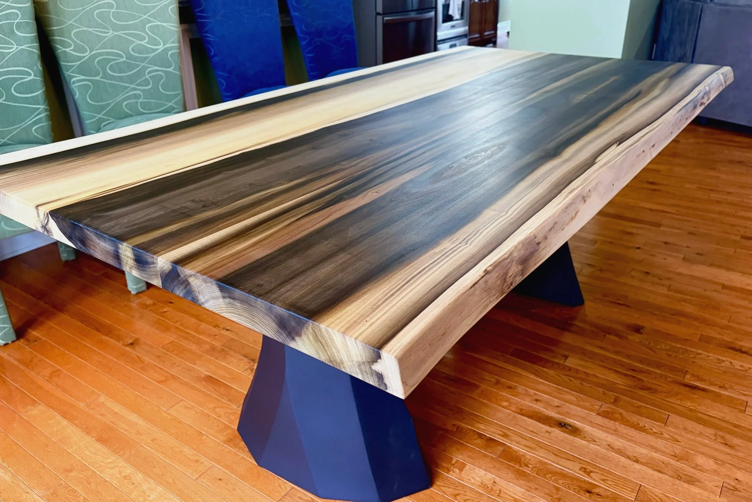 Custom Rainbow Poplar Dining Table 78in x 42in.  Finished in Osmo Pure Satin